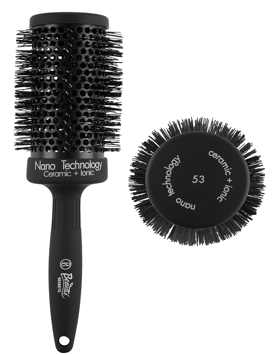 Beauté Secrets Round Brush for Blow Drying - Extra Large Ceramic Ion Thermal Barrel Brush for Precise Styling and Maximum ...
