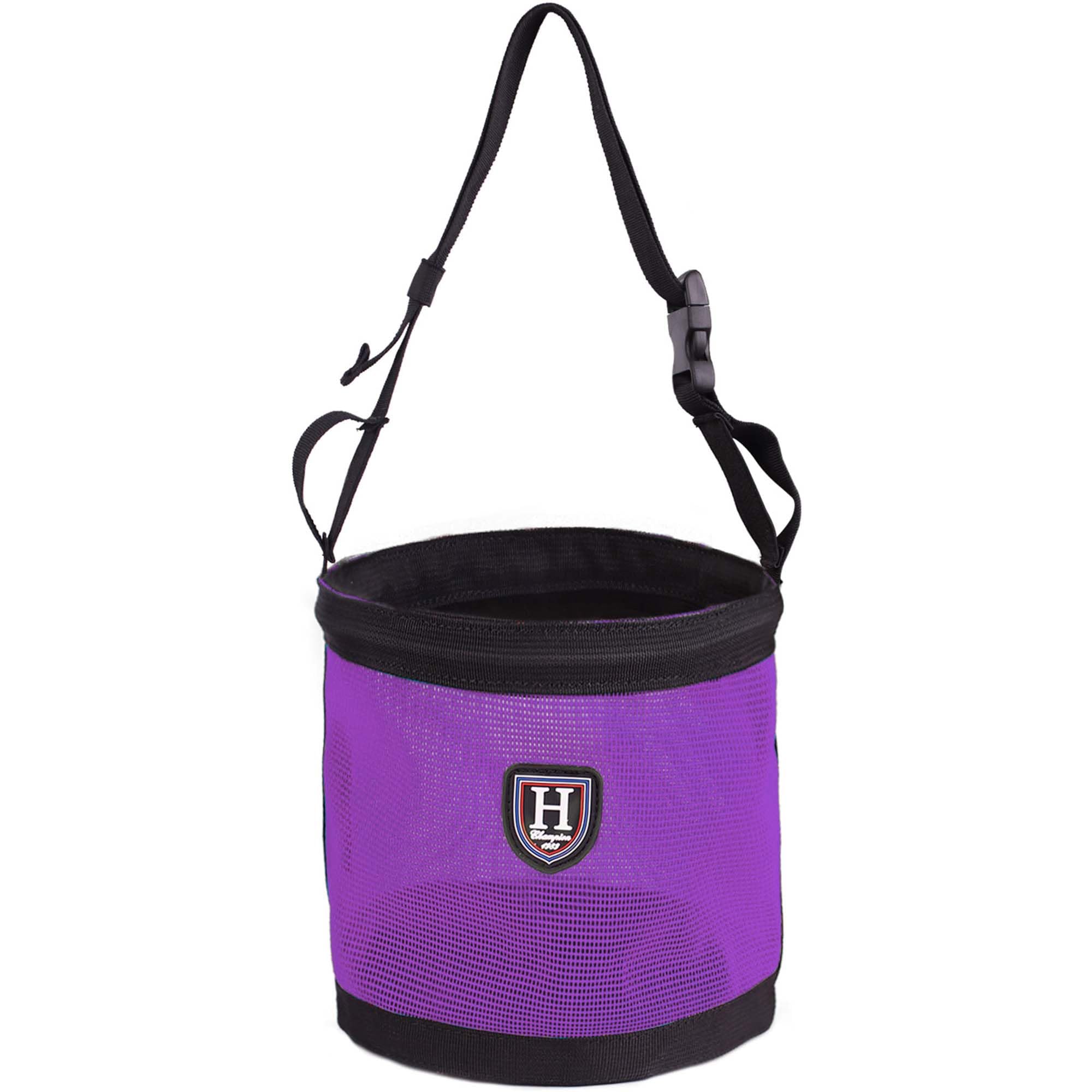 Harrison Howard Horse Muzzle Feed Bag Nylon Mesh Grain Feed Bag with Adjustable Strap Purple Medium