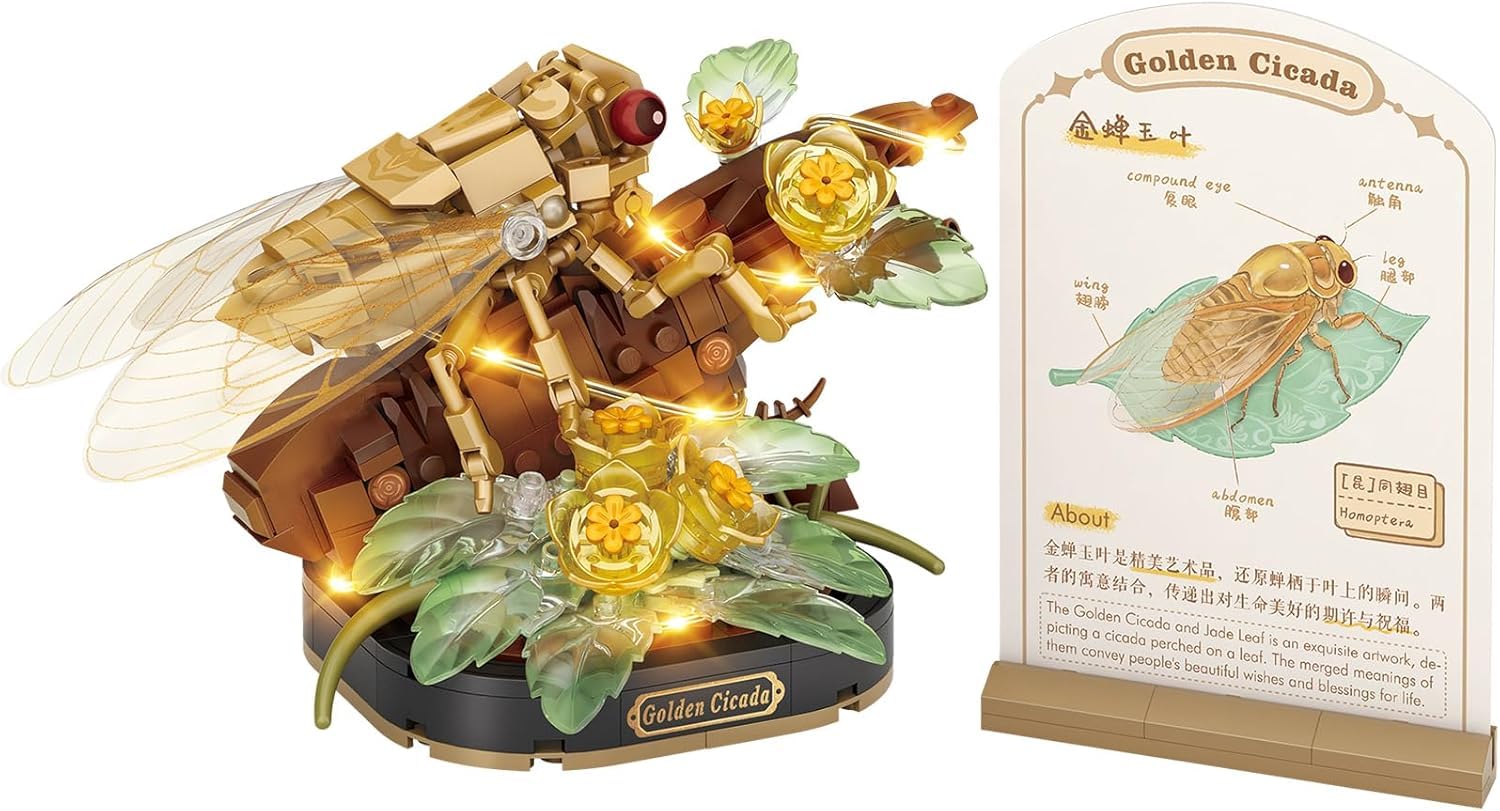 Orchid Mantis Building Kit, 478 PCS Flowers and Insect Micro Mini Building Blocks Set, MOC Construction Bricks Toy Gift, Creative Home Decoration (4123)