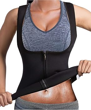 Amazon Ctrilady サウナスーツ ウェア 女性運動着 お腹引き締め シェイプ トレーニング フィットネス スポーツ サウナ効果 くびれ レディース ブラック Ctrilady レディース