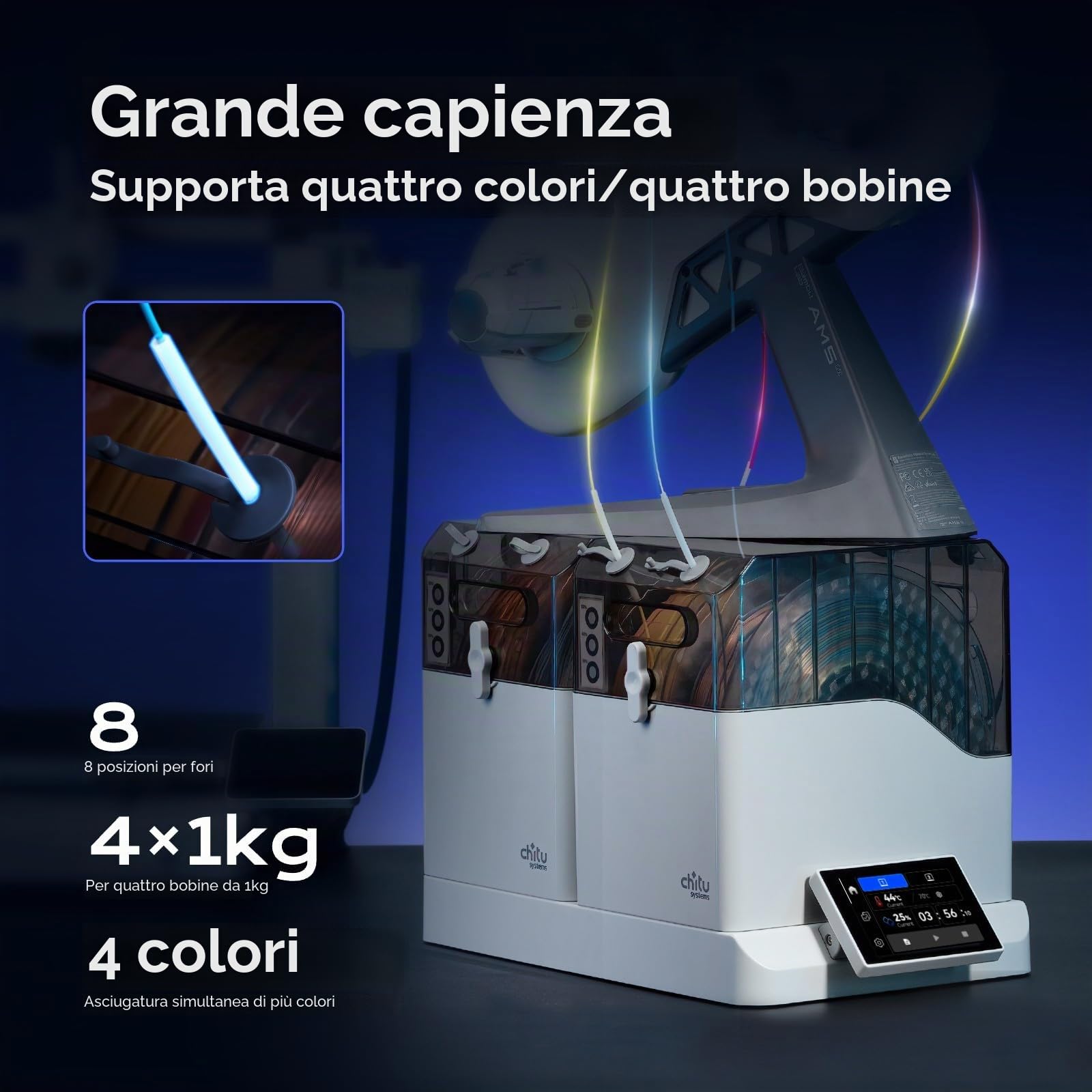 Chitu Systems E1 Scatola Conservazione Filamento Bobina di Ricambio per ... | Scatola Essiccatore di Ricambio per il Essiccatore E1, Mantiene 2 Bobine Asciutte, Compatibile 1,75 mm PLA, ABS, TPU, PETG