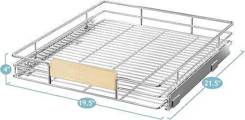 Vista 49 de LOVMOR Organizador de gabinete extraíble con mango de madera, 10½ pulgadas de ancho x 21½ pulgadas, organizador deslizante para cocina, despensa 1