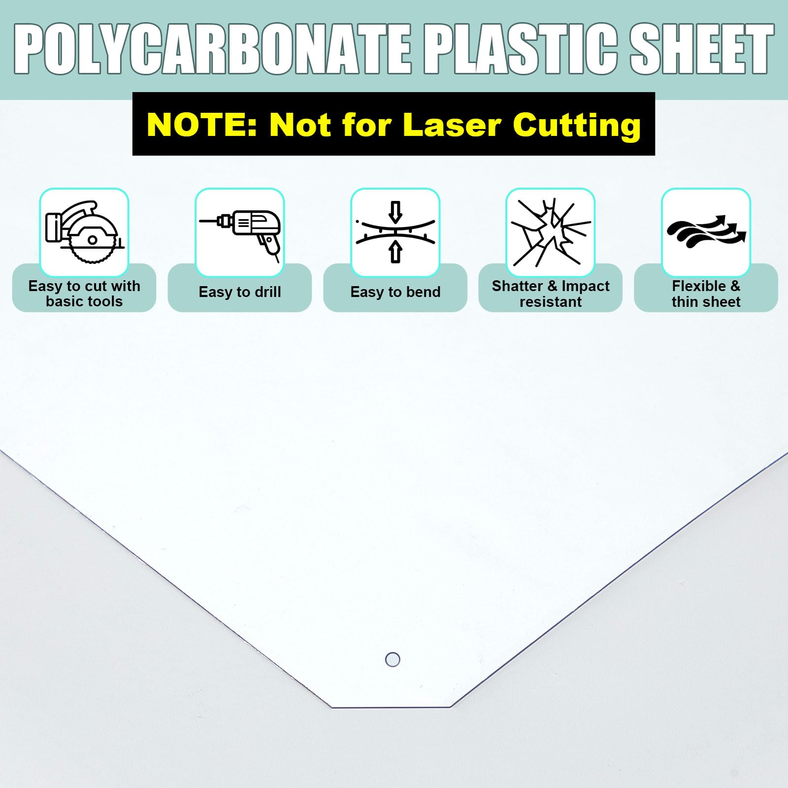 Clear Polycarbonate Sheet - 16x96 Inch -3