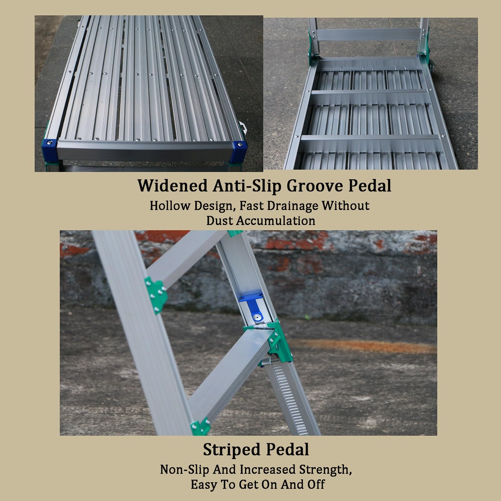 Tragbarer, faltbarer Tritthocker mit Teleskop-Beinen aus Aluminiumlegierung, 150 kg Tragkraft, für Malerei und Dekoration zu Hause