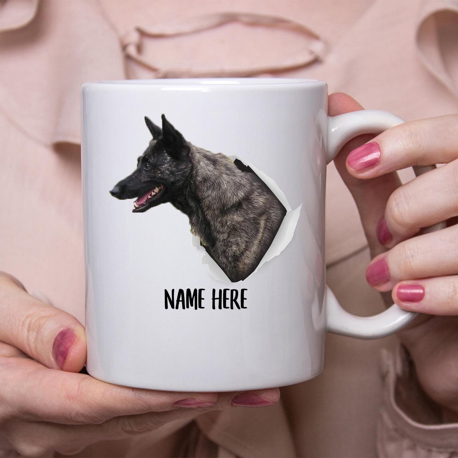 MUGSVILLA Funny Personalized Dutch Shepherd Brindle Custom Namecoffee Mug Printed Coffee and Tea Ceramic Mug- 320 ML Ceramic Coffee Mug 4734