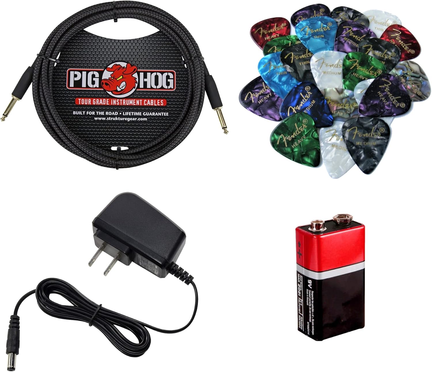 Orange Amps Crush Mini (Black) 3W Guitar Combo Amp Bundle w Power Adapter, Pig Hog Instrument Cable, 24 Picks, Battery & Liquid Audio Polishing Cloth (Black)