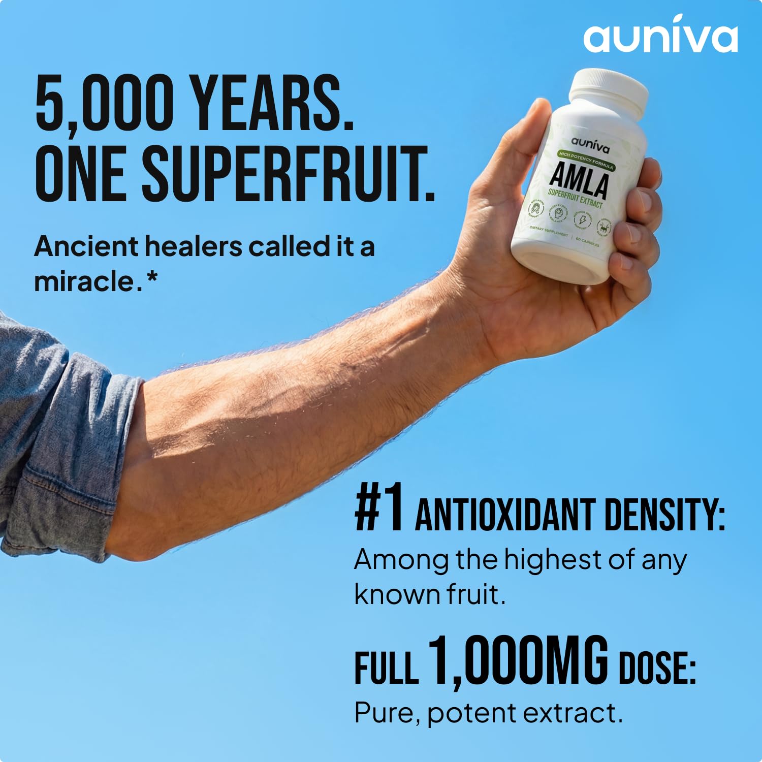 Amla Superfruit Extract 1000mg – Supports Weight Management, Healthy Digestion & Metabolism – Promotes Radiant Skin, Hair Strength & Anti-Aging – 60 Capsules (3-Pack) — Amazon image 4