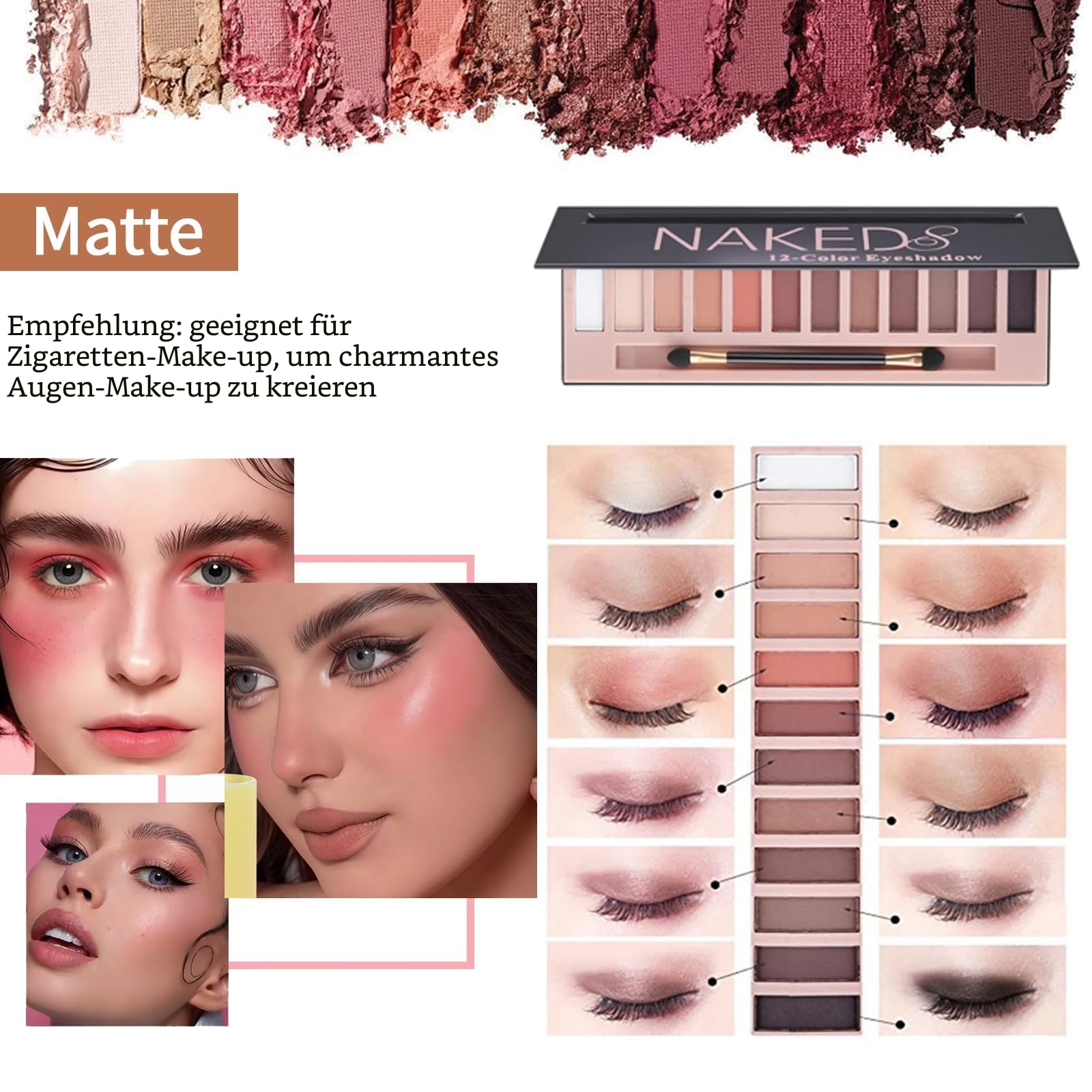 Make-up Sets, 25 Stück All in One Make Up Set, Schminke Set Frauen, Kosmetik Starter Kit, mit 12 Colours Lidschatten Palette, Augenbrauenstift Wasserfest, Mascara, Eyeliner