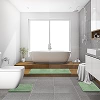 Vista 176 de MIULEE - Juego de 2 tapetes para baño, absorbentes, microfibra esponjosa y gruesa, con reverso antideslizante, lavable a máquina, para baño, ducha