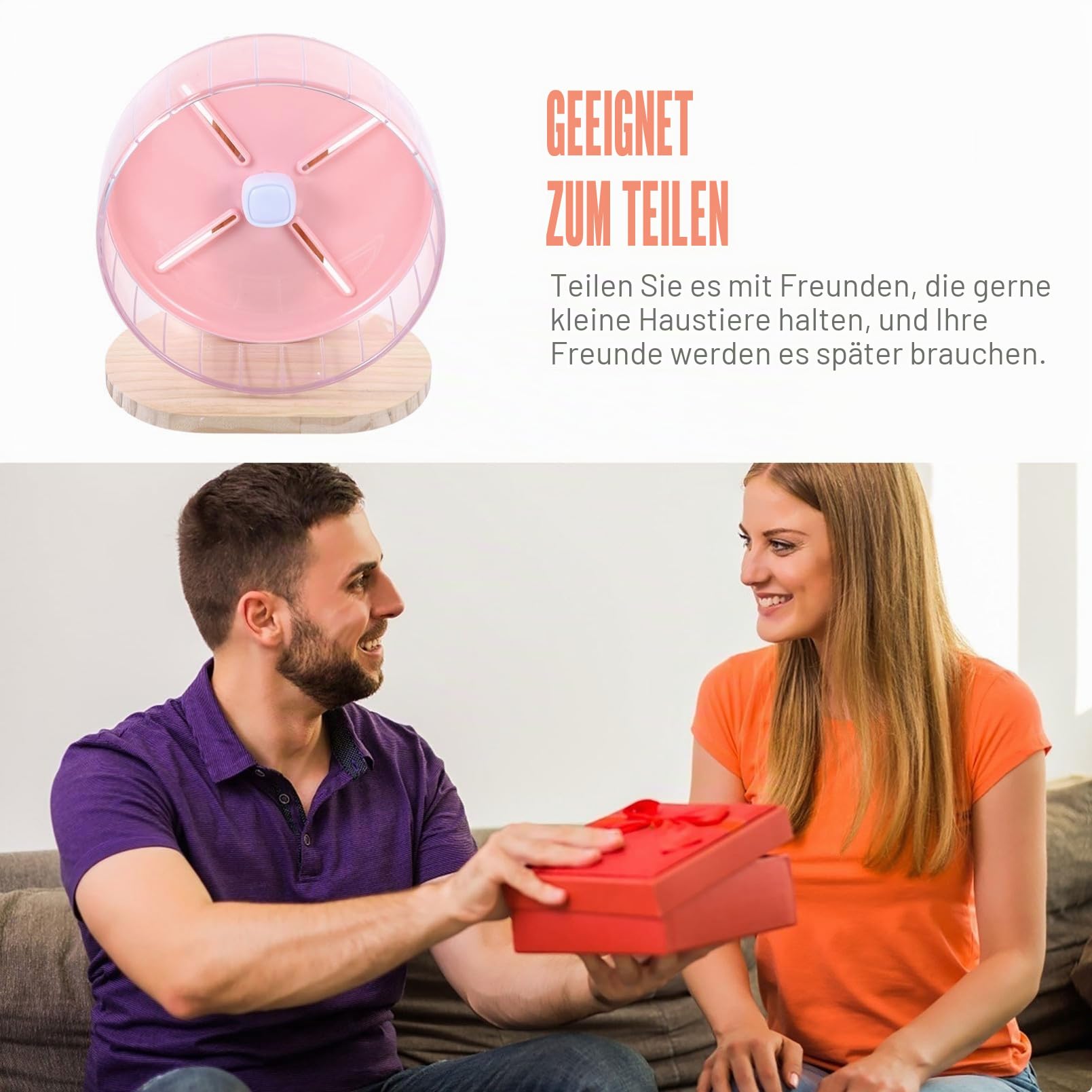 Hamster Zubehör Leises Laufrad für Kleine Haustiere mit Abs und Holz Kompaktes Chinchilla Laufrad zur Beschäftigung und Platzsparend