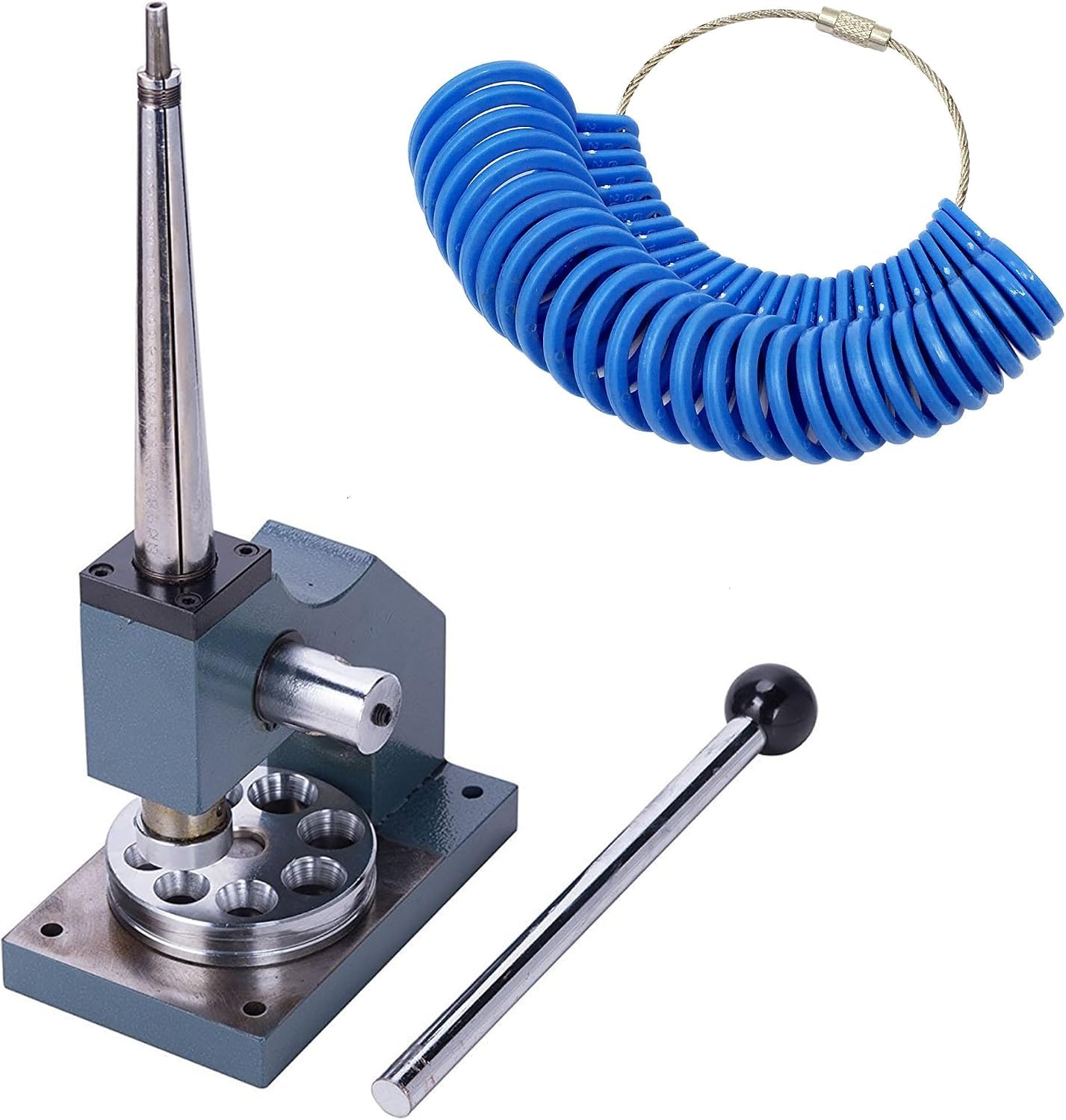 Strumento professionale manuale per allargare e ridurre anelli, ingranditore e misuratore per anelli, con misura regolabile, per la creazione di gioielli. (Single-Rod)
