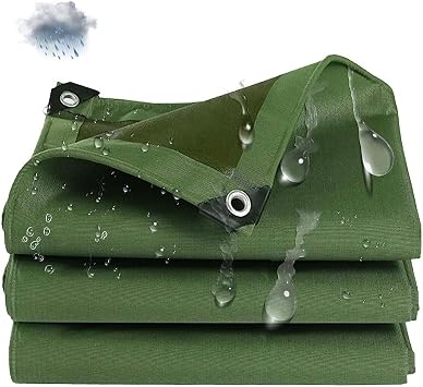 Heavy Duty Tarps Waterproof 10x13 Feet, Pool CanvasTarp Cover, Tarp UV Resistant, Rip & Tear Proof with Metal Grommets, Green Blue Tarp Multipurpose Use for Camping, Tent, Boat