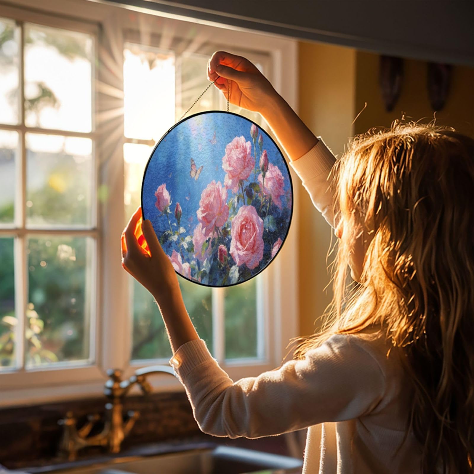 Glas-Sonnenfänger zum Aufhängen für Fenster, Terrasse, Garten