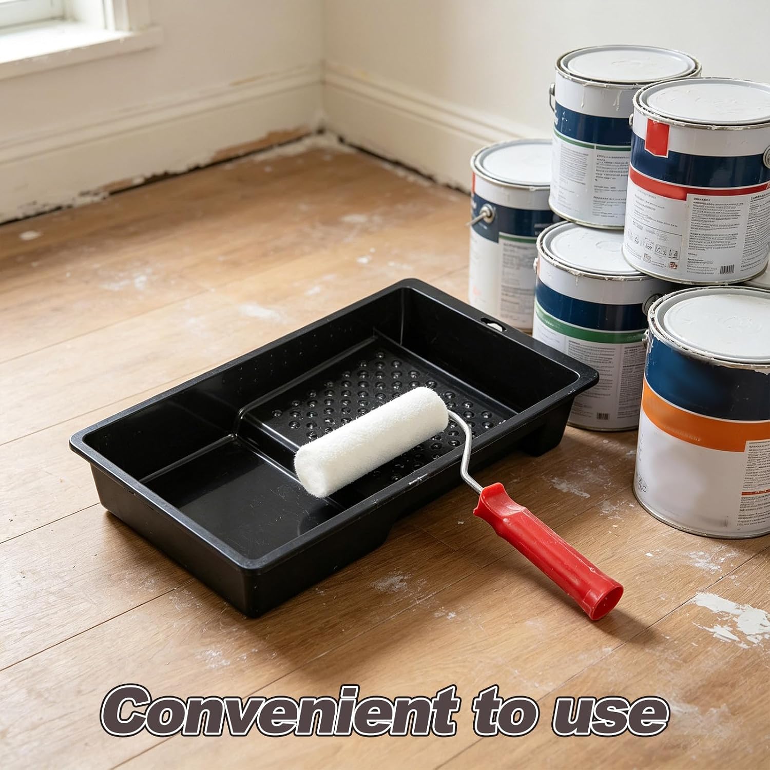 Yardwe Paint to Mini Tray Kit for Inch Painting Roller Smooth and Controlled Paint Application, Wool Roller Cover and Abs Small Large Furniture Rooms