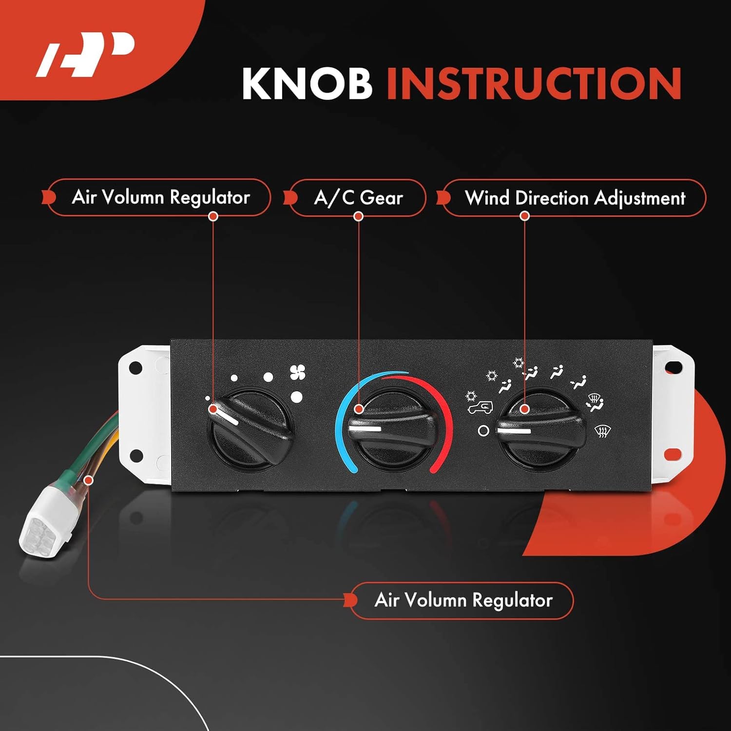 A-Premium HVAC Heater Climate Control Panel Compatible with Jeep Wrangler TJ 1999-2006 with AC - Replaces# 55037473AB