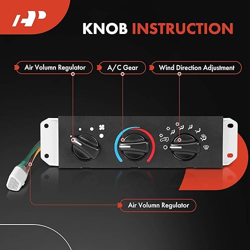 Miniatura 3 de A-Premium Calentador HVAC Panel de control climático compatible con Jeep Wrangler TJ 1999-2006 con CA - Reemplaza# 55037473AB