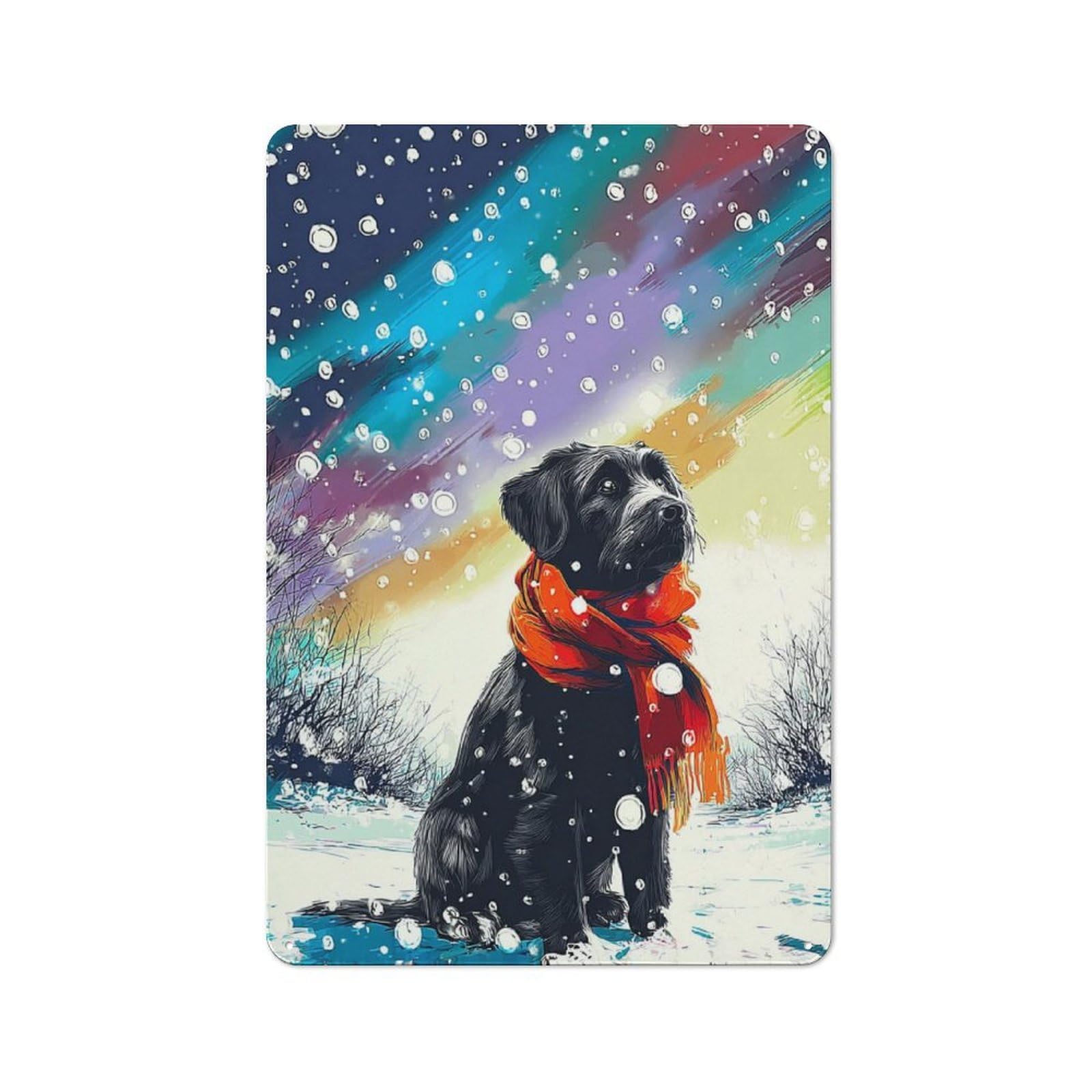 Junmoney Winter Wonderland With Furry Friend Retro Metal Sign 30X20cm, Classic Pub Decor For Cafe, Pub, Workshop Or Home Bar, For Casual British Interiors