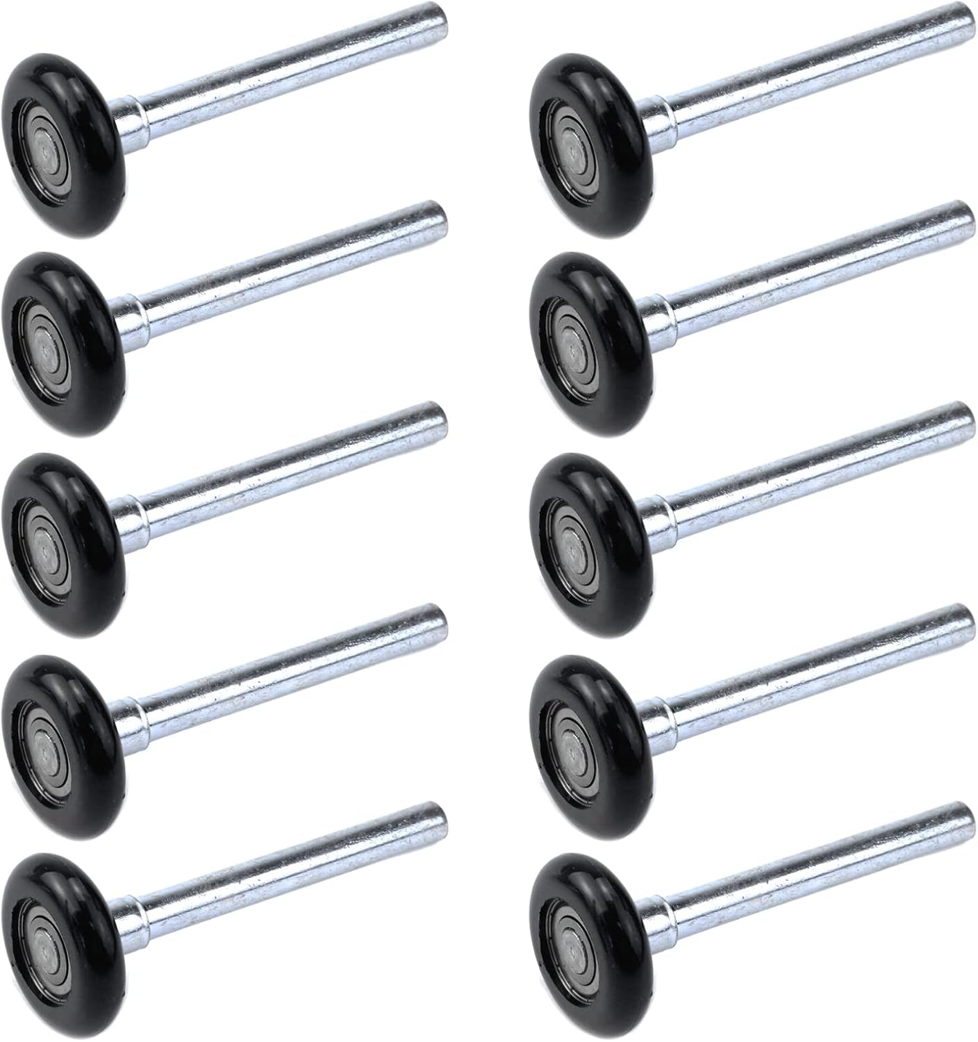 Semetall 10 Pack Premium Nylon Garage Door Roller,1.77" Wheels and 4.7" Stem,Quiet and Durable(Black)