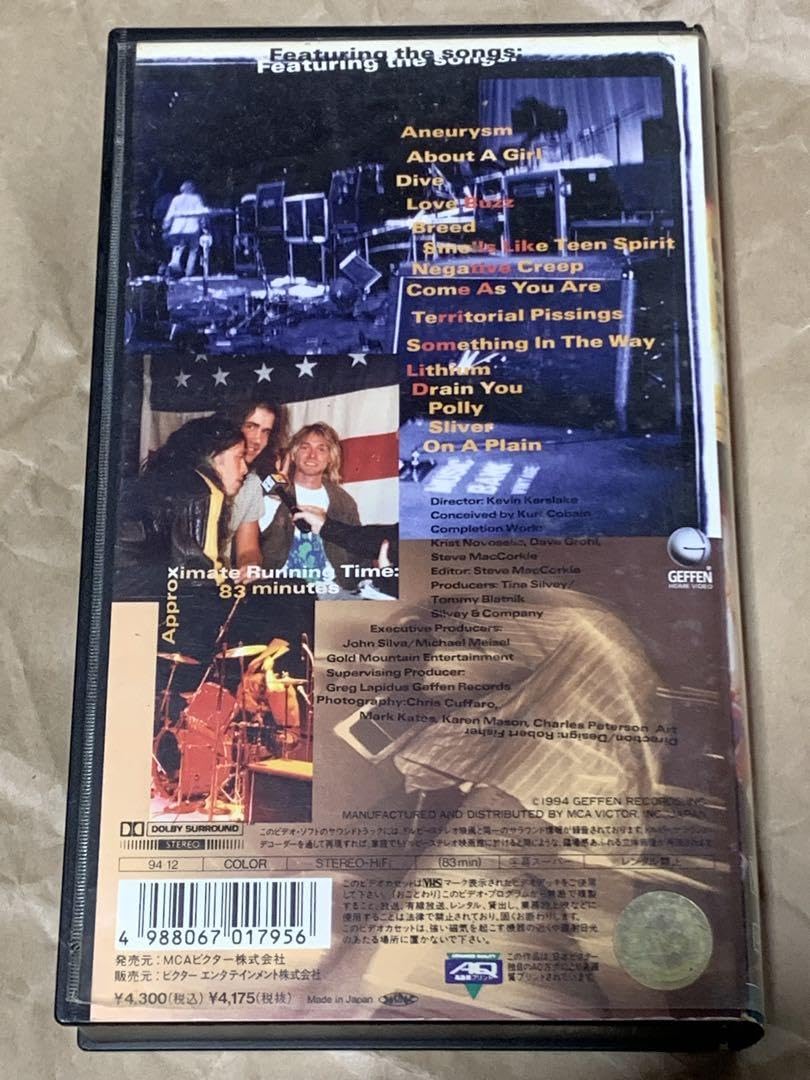 ニルヴァーナ ライブ!トゥナイト! 中古VHSビデオ　NIRVARNA LIVE ニルヴァーナ ライブ!トゥナイト! VHSビデオ NIRVARNA LIVE 【公式通販】