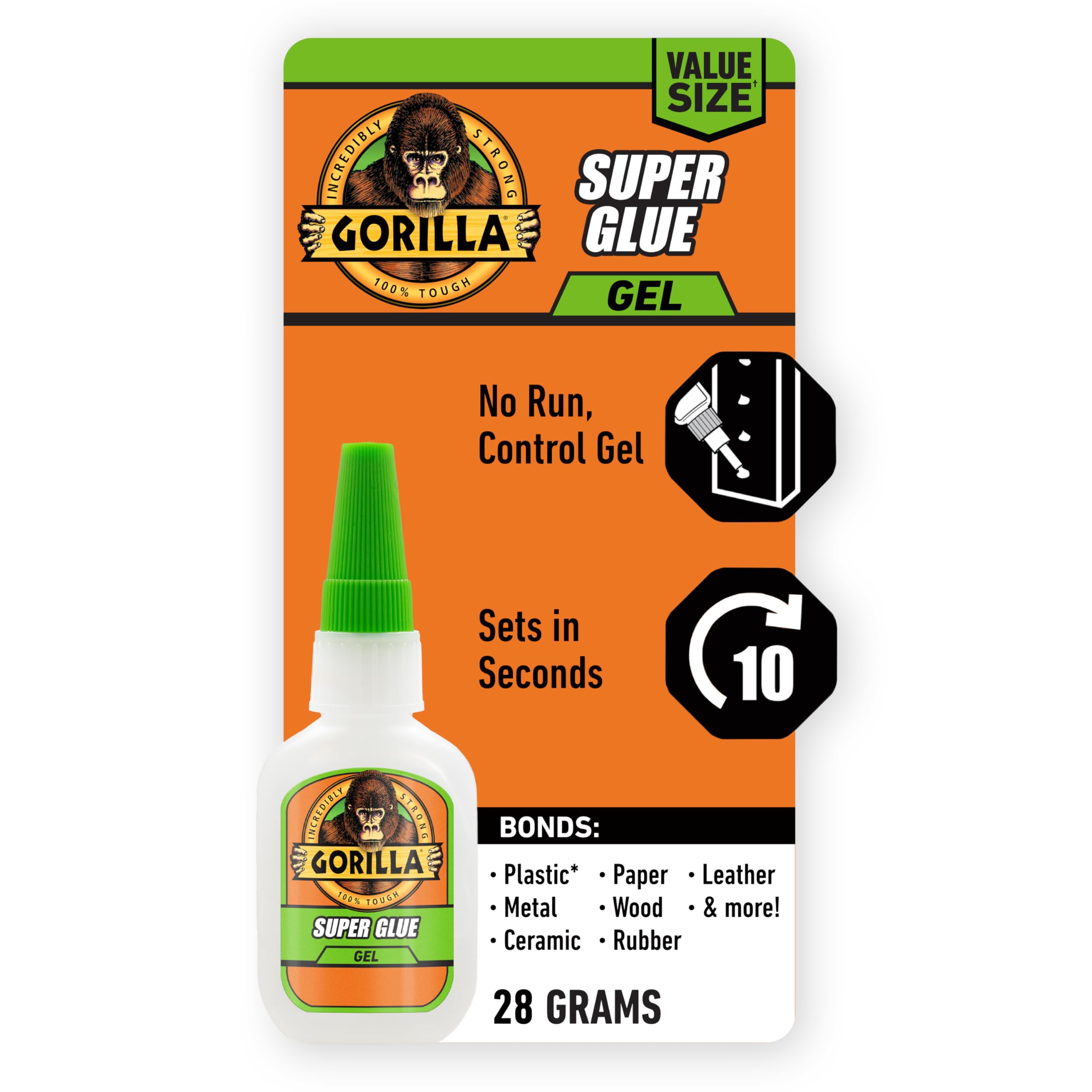 Gorilla Super Glue Gel XL - Fast Setting! -10 Gorilla Super Glue Gel XL - Fast Setting! -10