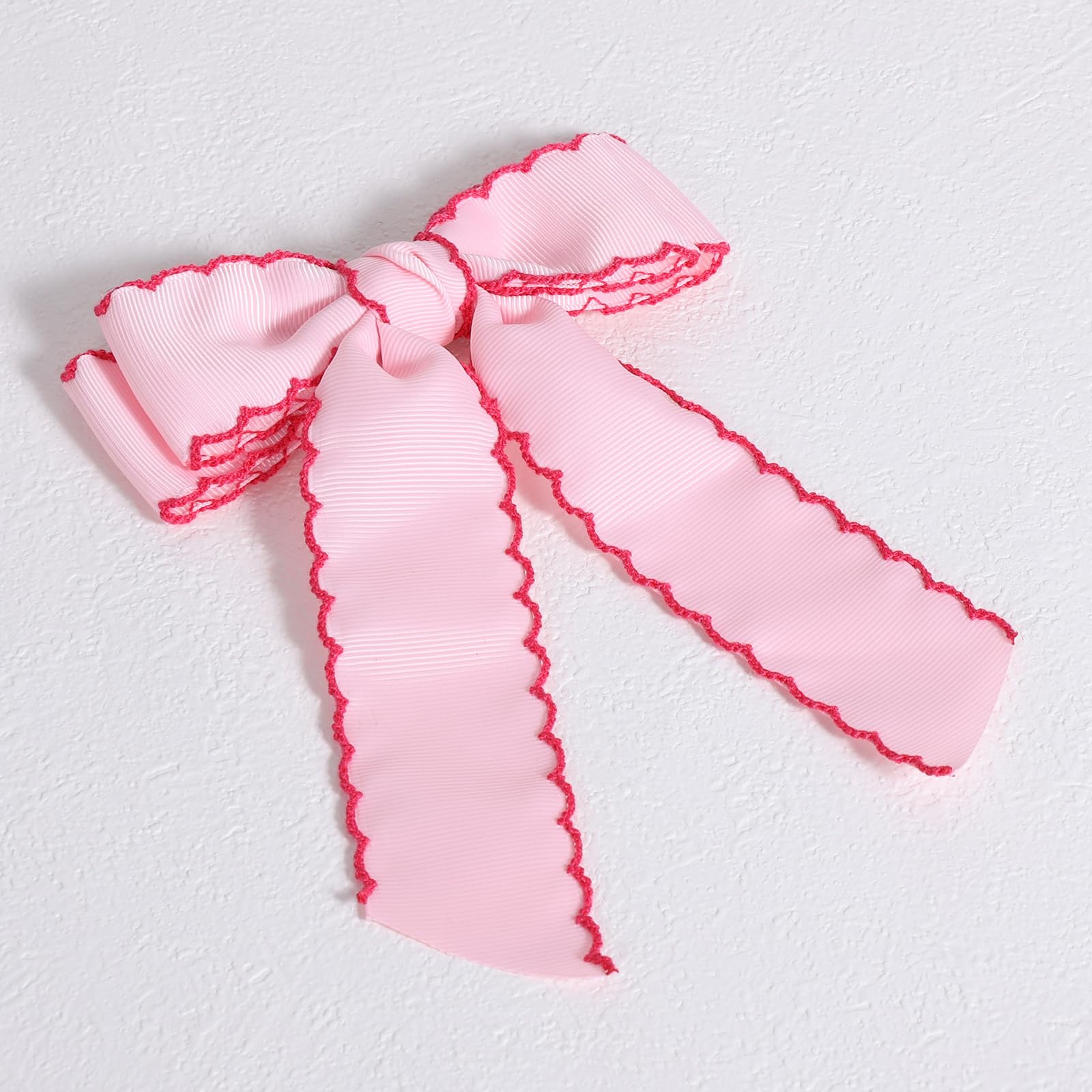 Haarspangen, Ripsband, 12,7 cm, handgefertigt, Haarschmuck mit Krokodilklemmen für Mädchen, Kinder, Frauen, Rosa mit Rosenrot