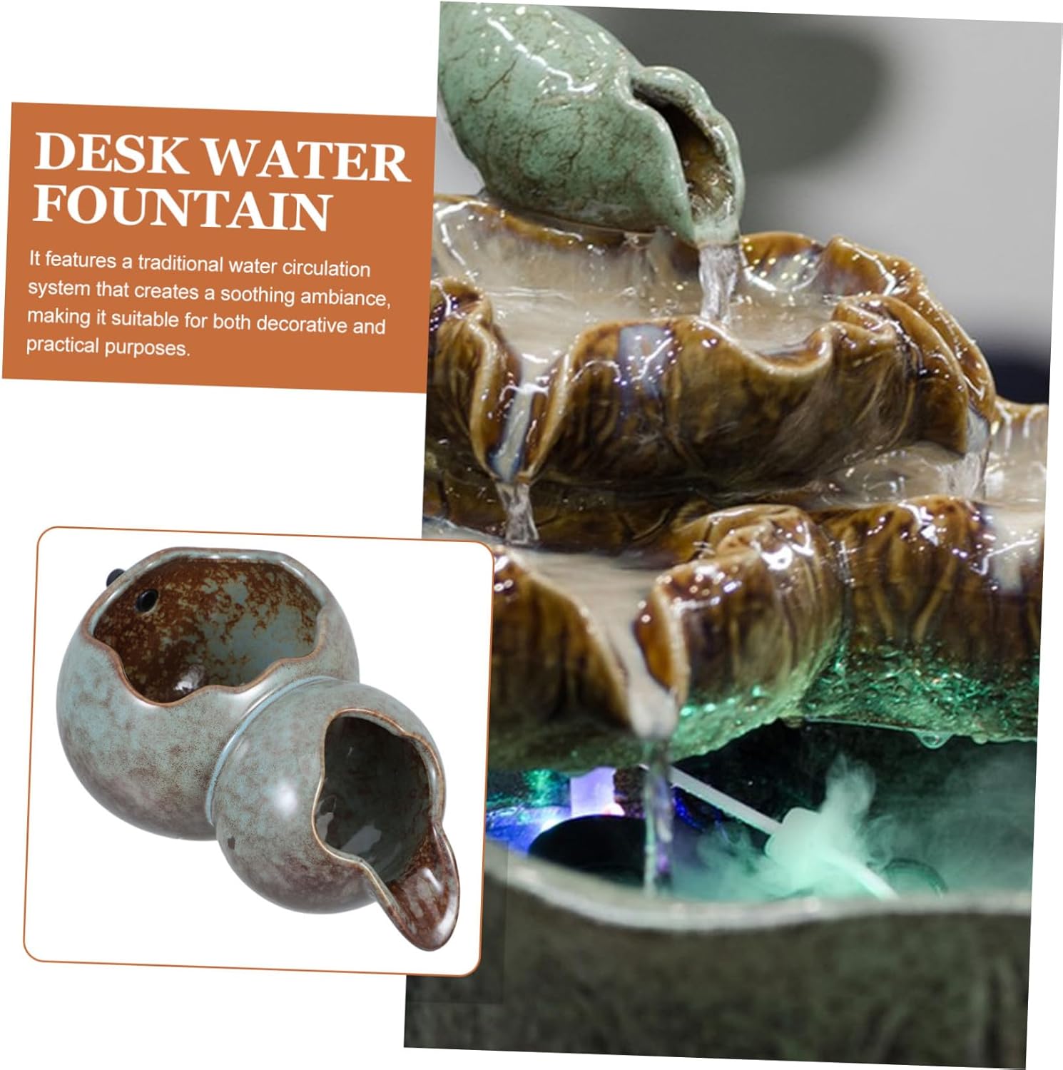 Replaceable Ceramic Fountain Spitter U-Shaped Spout for Small Ponds Indoor Waterfall Accessory Smooth Continuous Flow Enhances Garden Decor and Fish Tank Ambiance