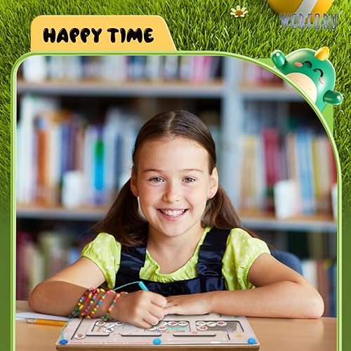 Miniatura 3 de WERFORU Laberinto magnético de aprendizaje y clasificación, tablero de rompecabezas de madera para niños pequeños, Montessori, preescolar,