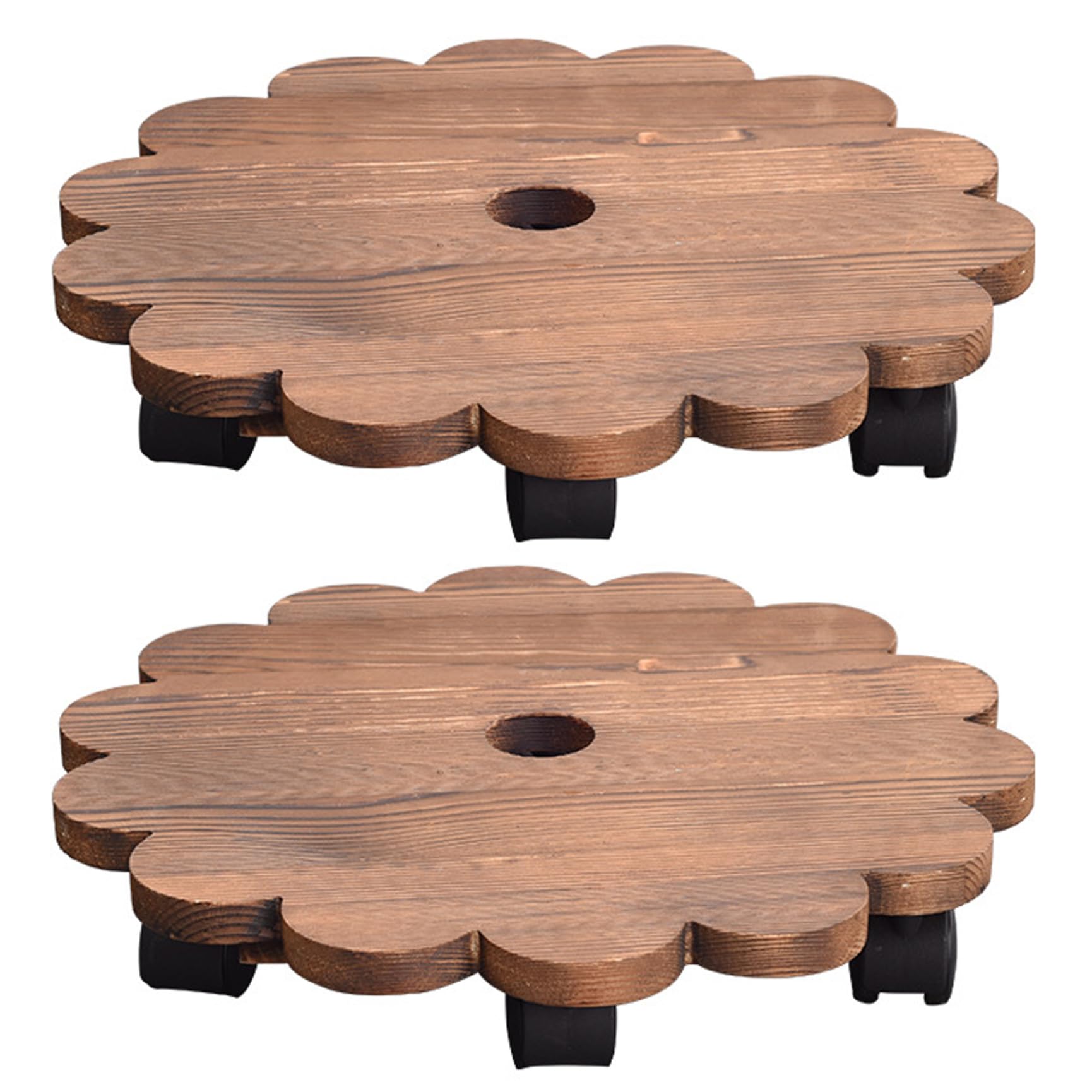 Support à plantes avec roulettes lot de 2 en métal style industriel pour intérieur