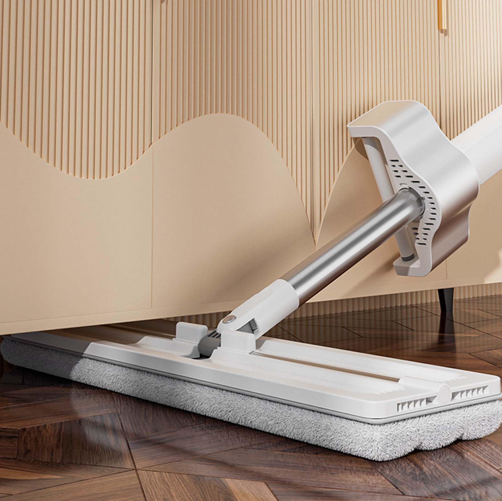 Limpiador De Suelos con Mopa Microfibra, Fregona Lavable Reutilizable para Casa, Mopa Fregona Absorbente con Mango Regulable, Ideal para Cocina Baño Baldosas Y Suelos Lisos