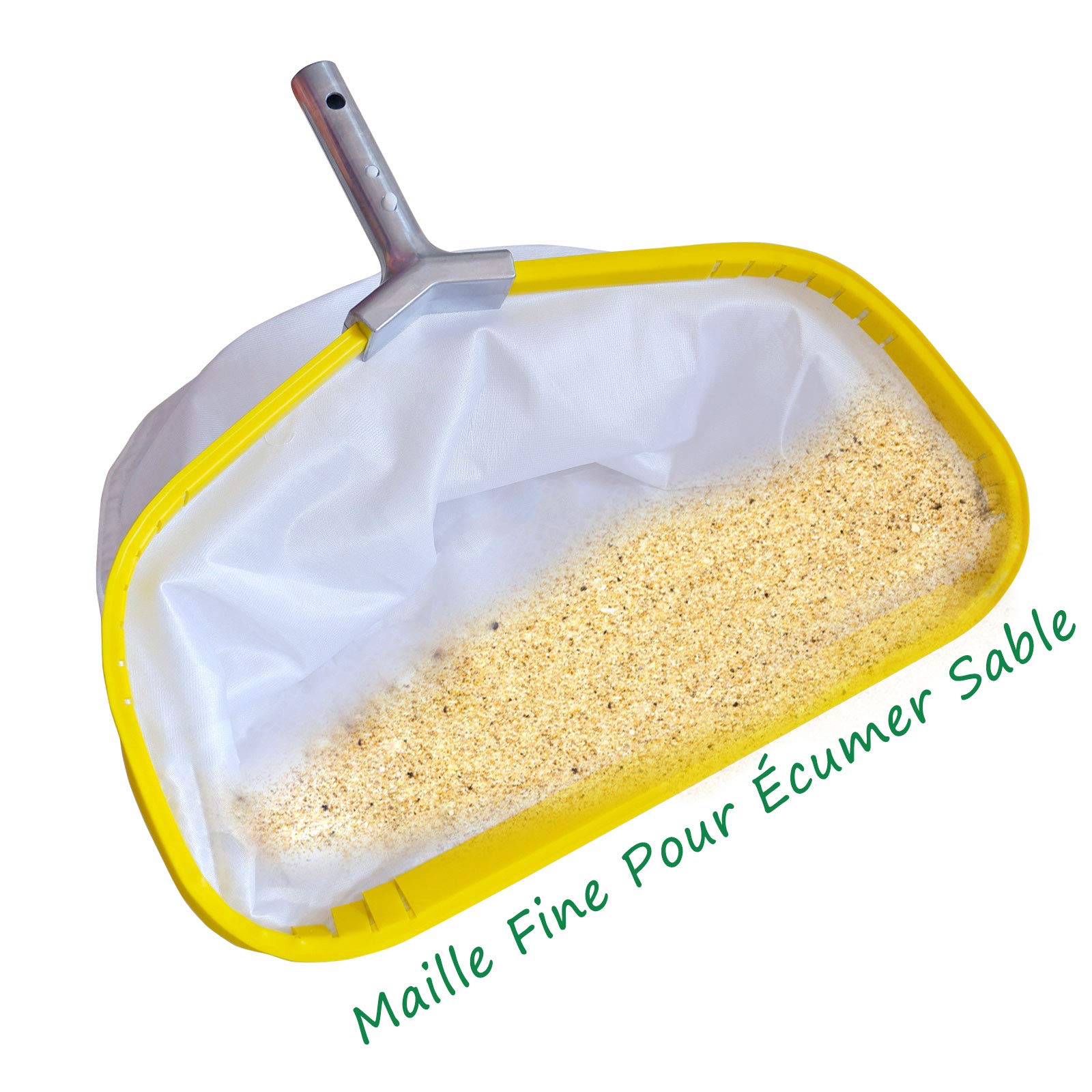 Professionnelle Piscine Épuisette, Lourd Fardeau Filet Profond avec Cadre en Aluminium, Robuste Maille Fine Balai pour Nettoyer Bassin Feuilles Pollens Insectes, Pool Skimmer Rake Net
