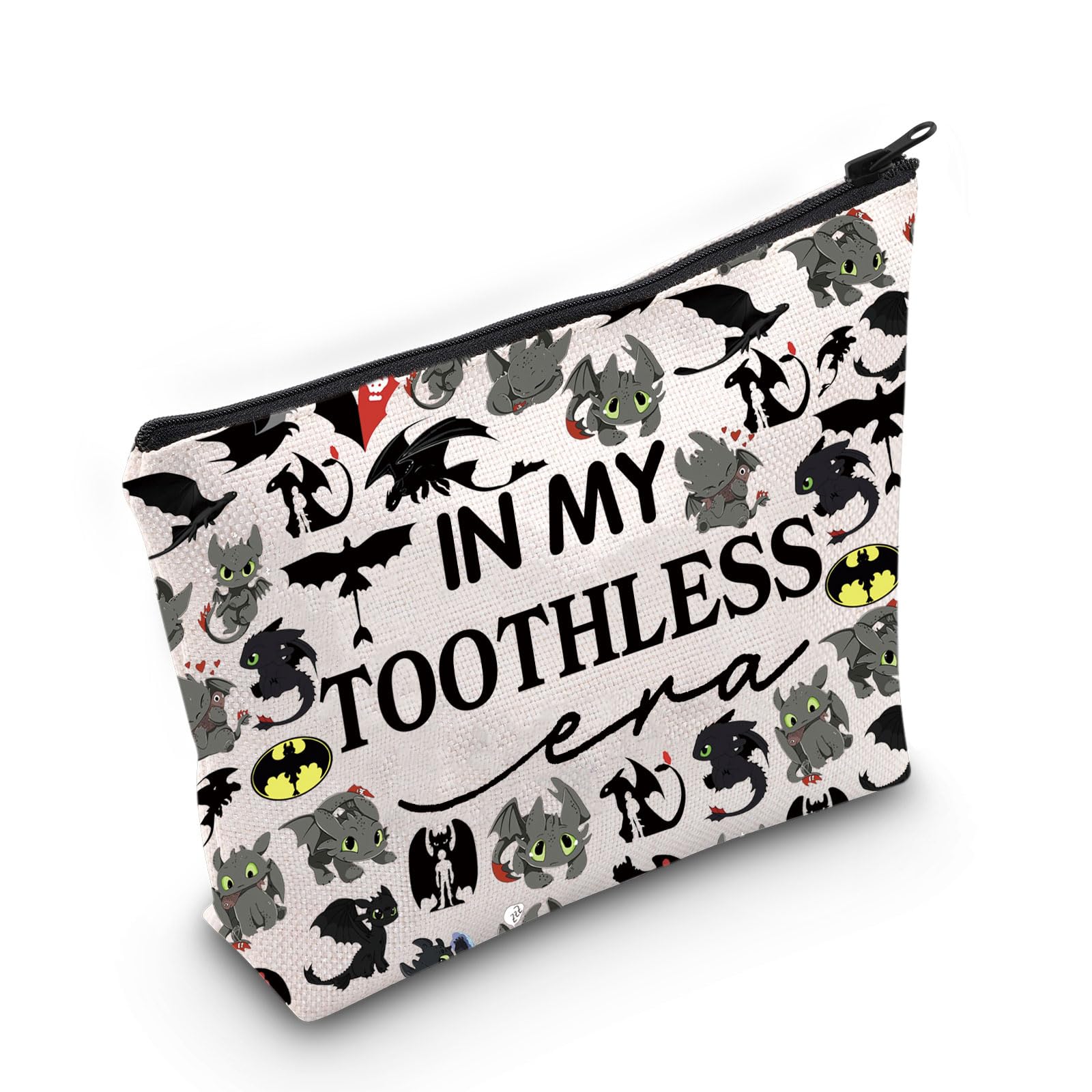 TSOTMO Dragon Movie Merch Gift Dragon Toothless Makeup Bag for Cartoon Lovers Dragon Night Fury WDW Trip Gift (Toothless Bag)