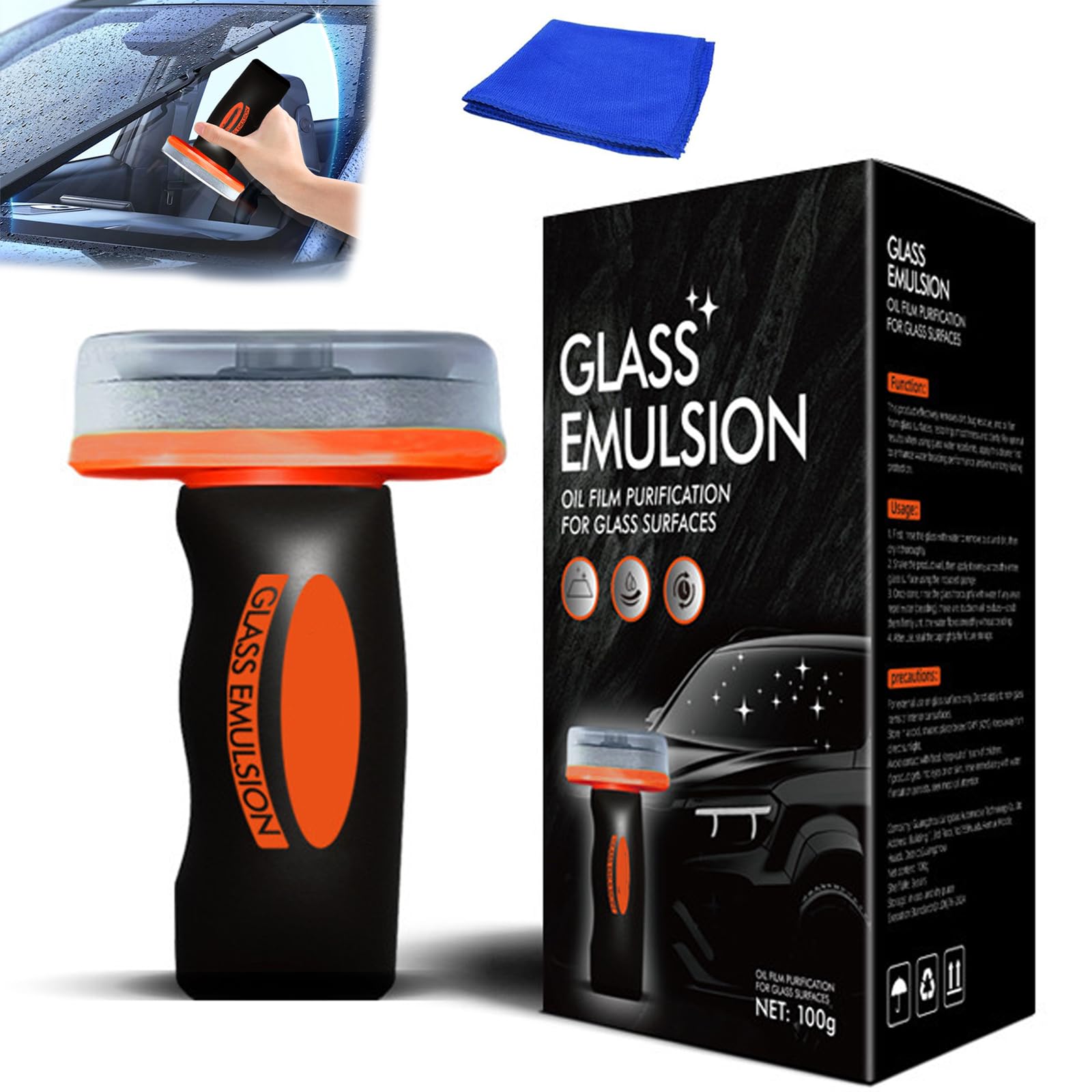 Nimes Pro Auto Glasreiniger,Glass Emulsion Cleaner,Glass Guard,Oil Film Cleaning Brush Car Window Cleaner Car Windscreen Cleaners,Glases Cleaning Board For Cars Windshield, Window And Mirror (1PCS)