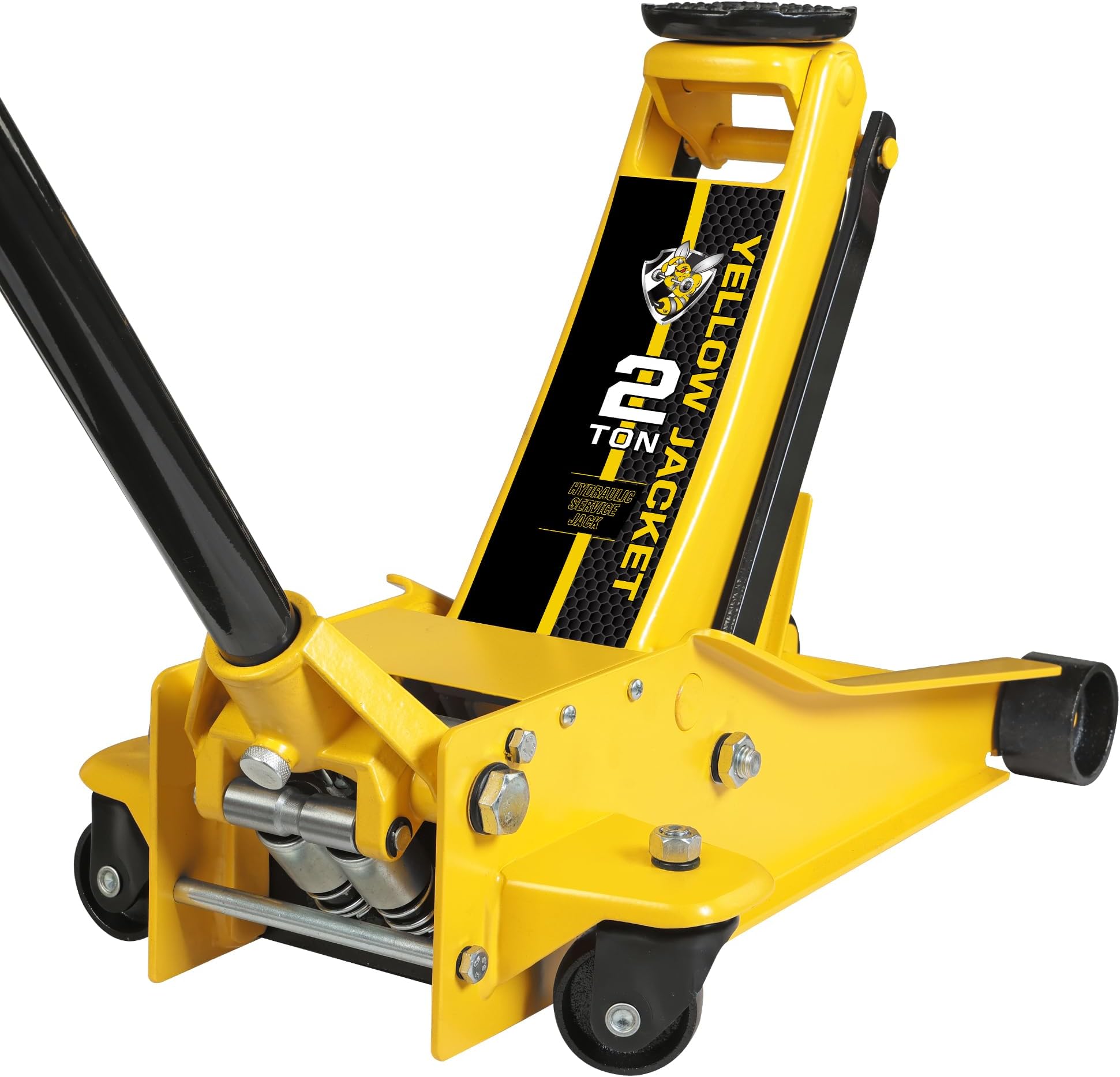 YELLOW JACKET2 Ton Low Profile Floor Jack Quickly Lift Hydraulic Car Jack with Dual Pumps, 4400 lb Capacity