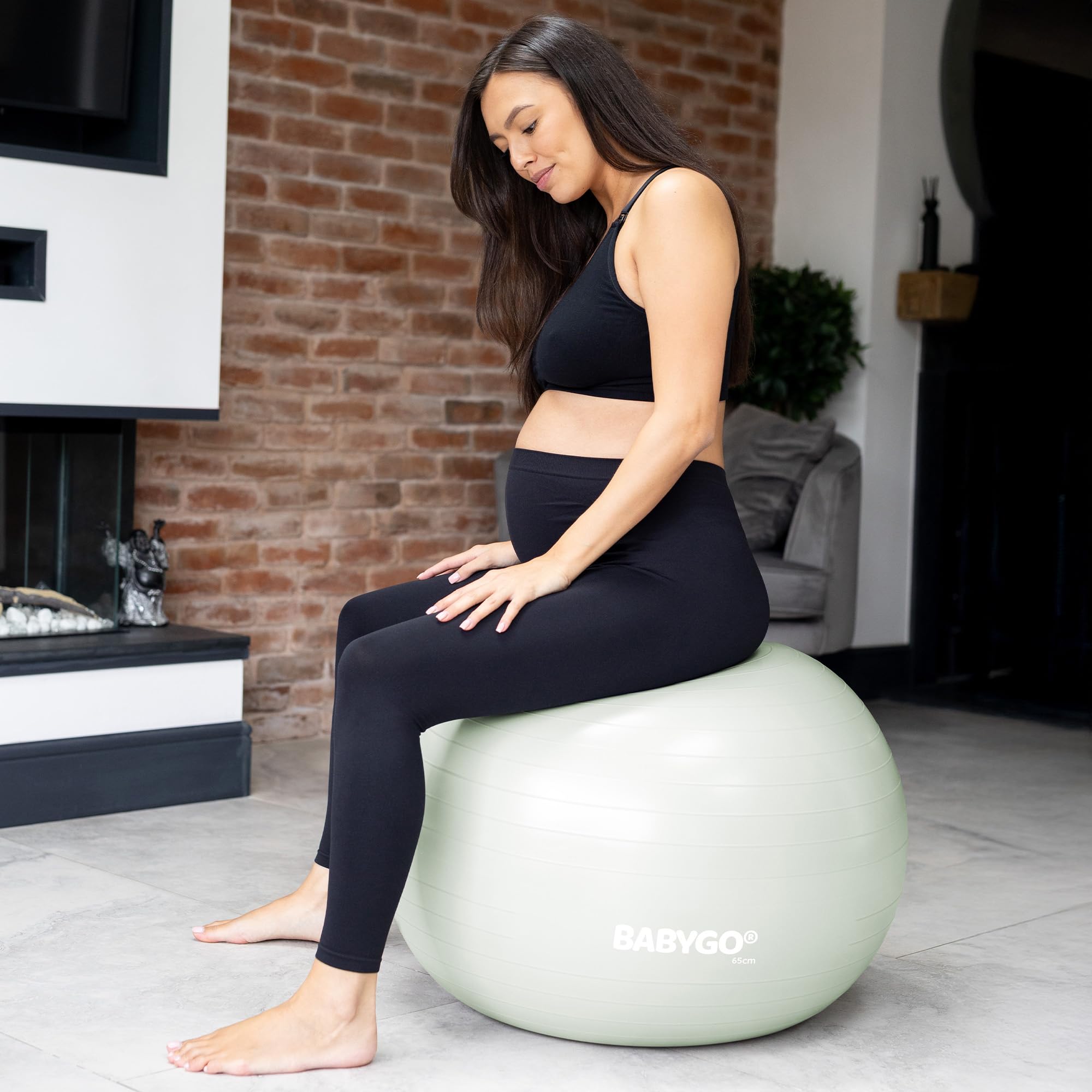 BABYGO® Birthing Ball For Pregnancy Maternity Labour & Yoga + Our 100 Page Pregnancy Book, Exercise, Birth & Recovery Plan, Anti-Burst Eco Friendly Material