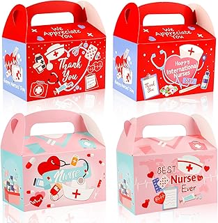 HOWAF Nurses Week 2025 Party Favors Gift Boxes,Thank You Nurses Treat Box for Nurses Party Supplies, National Nurses Week Paper Candy Box Cookie Boxes for Nursing Medical RN
