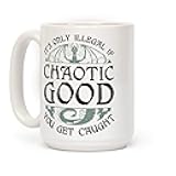 LookHUMAN Chaotic Good White 15 Ounce Ceramic Coffee Mug