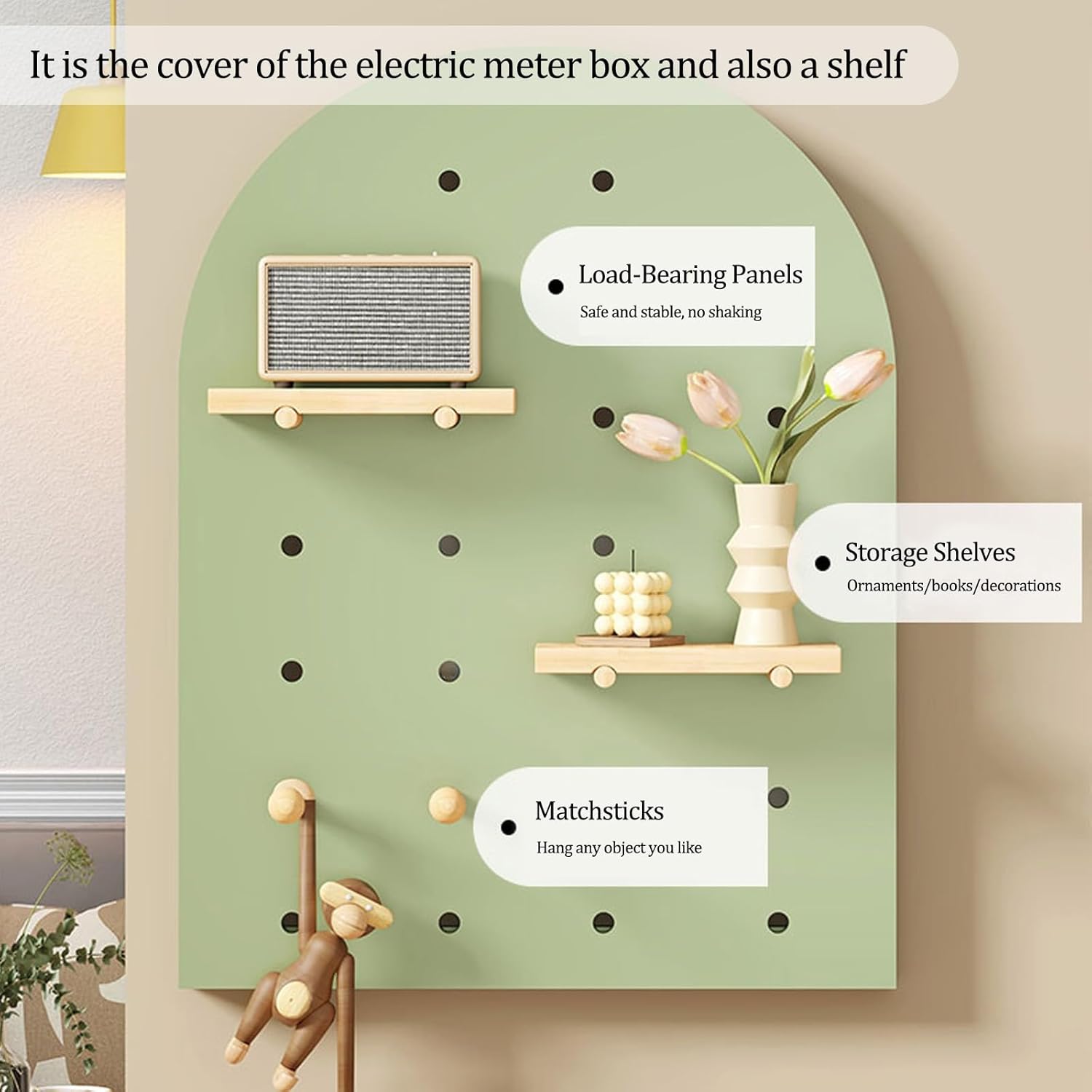 装飾ヒューズボックスカバー、電気パネルブレーカーヒューズボックスカバー棚付き装飾隠蔽絵画電気パネルカバー リビングルームやオフィス用