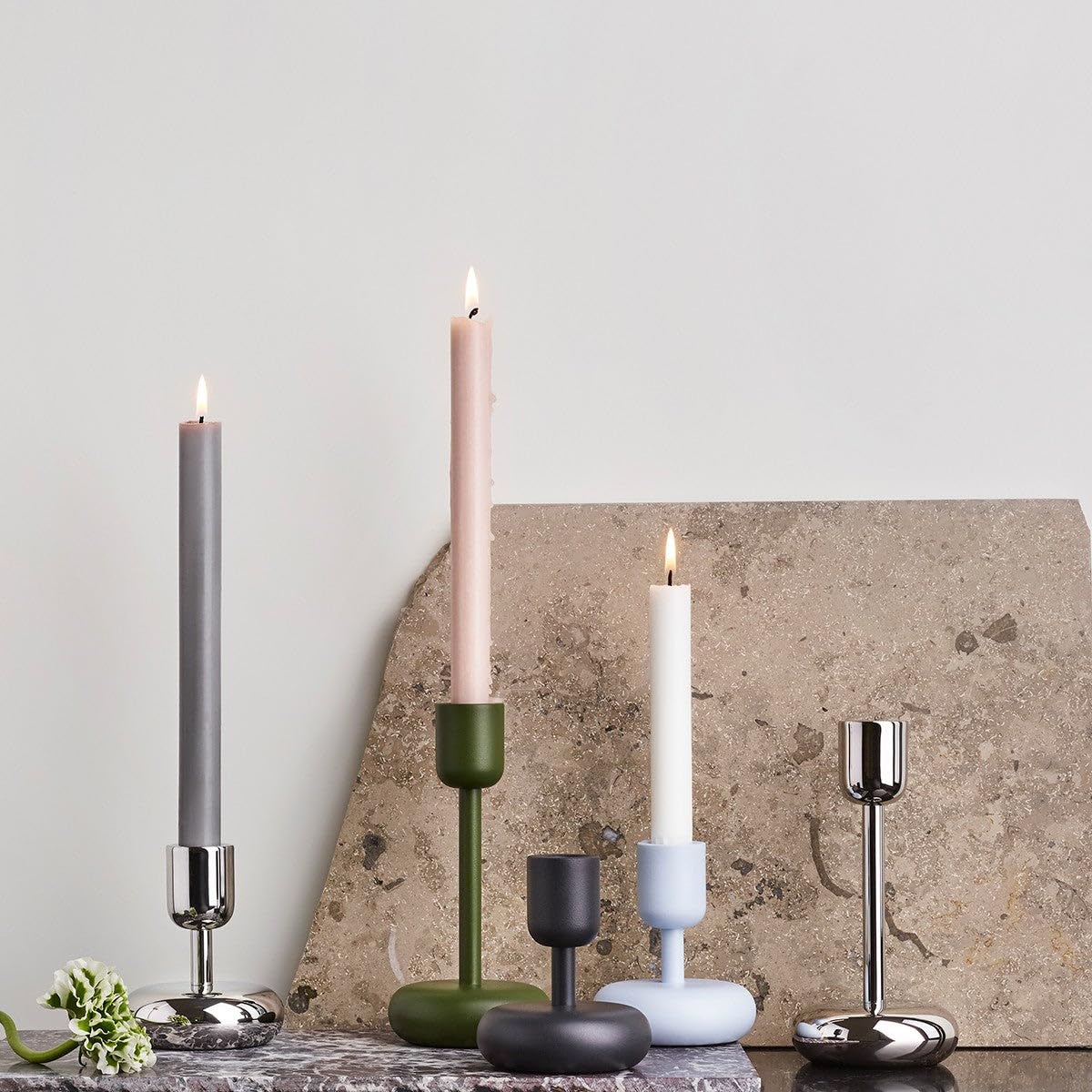Iittala Kerzenständer Nappula Edelstahl 107mm silber