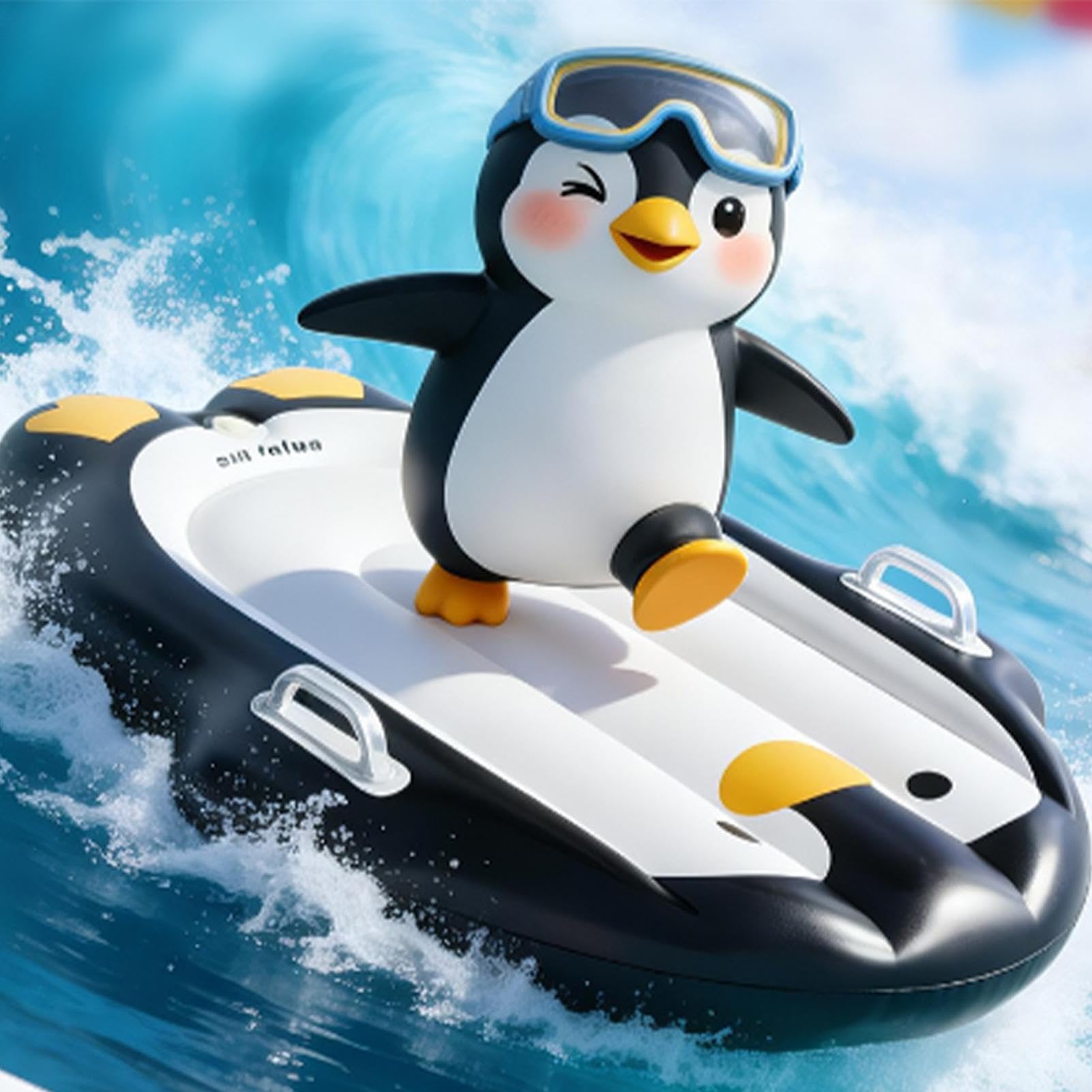 Planche de Surf Gonflable pour Enfant Mignon pingouin avec poignée pour | Jouet bodyboard gonflable Pour garçons filles piscine lac détente fête aquatique