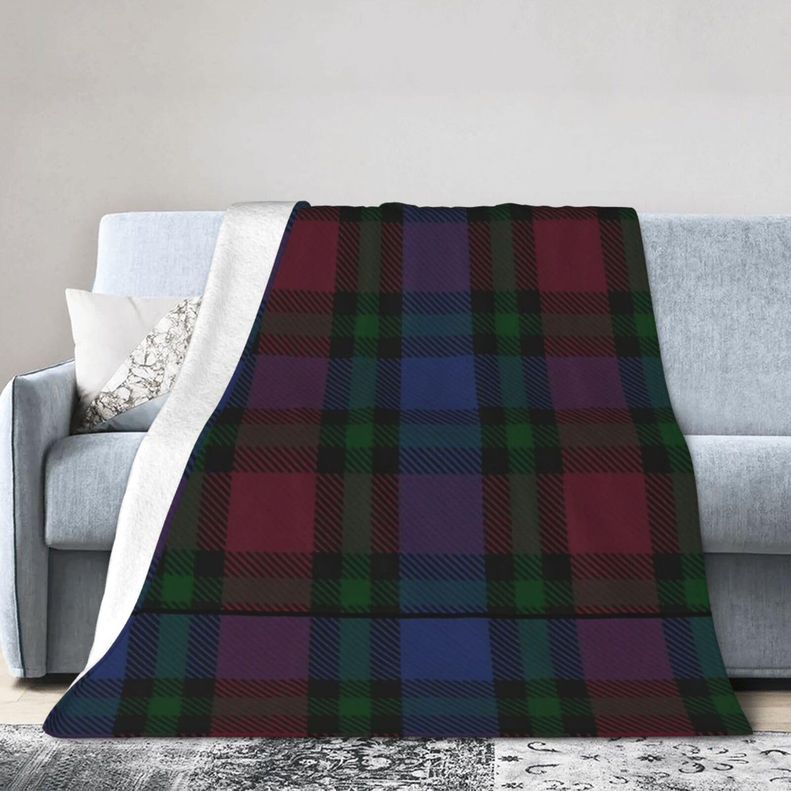 ERTDFXCV Clerke Clan Surname Last Name Scottish Tartan Blanket 80"x60"