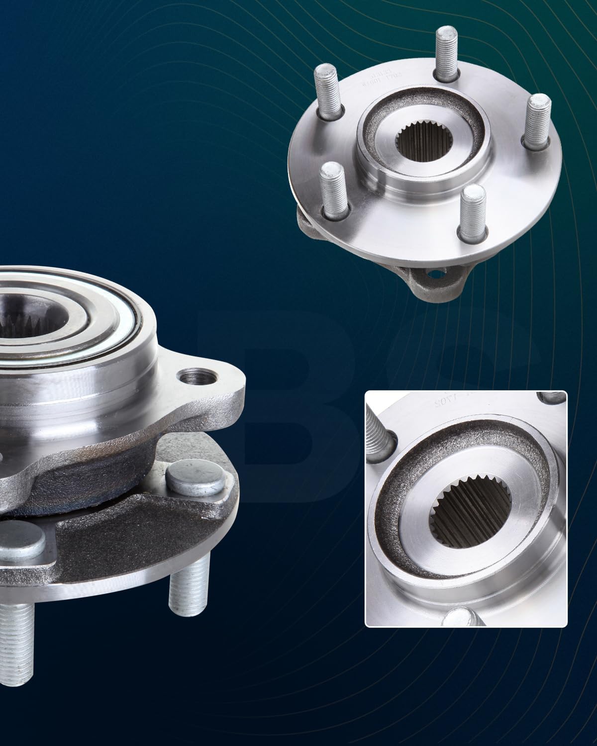 SCITOO Wheel Hub Wheel Bearing Assembly Front 513133 fit for Dodge STEALTH 1991-1996 for Mitsubishi 3000GT 1991-1999 for Mitsubishi LANCER 2003-2006 5 Lugs Wheel Hub Bearings without ABS 1pc