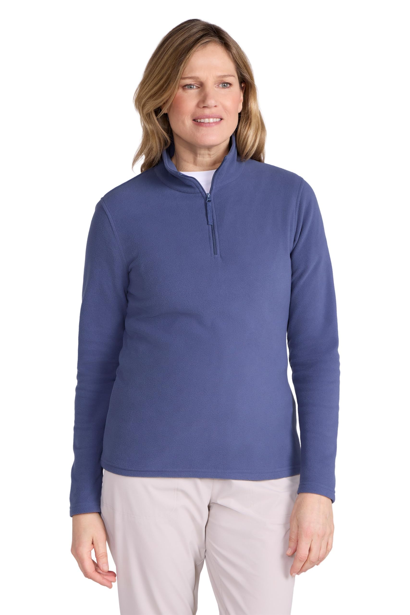 Mountain Warehouse Women's Indigo (Plain) Camber Half Zip Fleece - Lightweight, Warm & Cosy Half Zip Sweatshirt - Best For Spring Summer, Camping, Outdoors, Travelling & Hiking Xxs