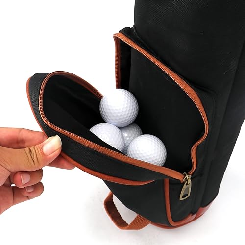 Miniatura 6 de Tourbon Bolsas de transporte vintage para palos de golf - Lona y cuero