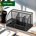 Gonice Mesh Desk Organizer, Pen Holder for Office Supplies and Desk Accessories, Desktop Organizer for Home,Office and School, Black