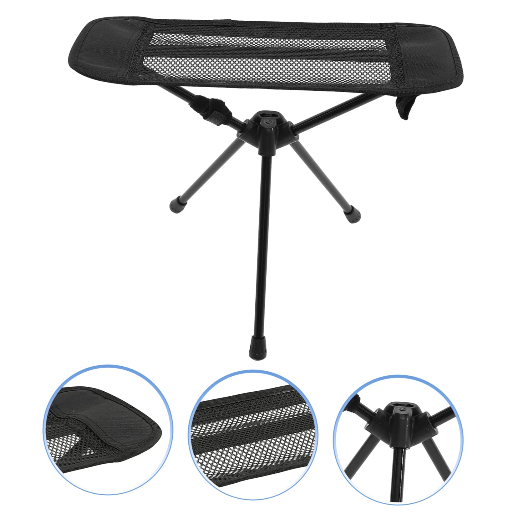 SUPVOX Taburete Plegable de Camping Portátil Negro de Aleación de Aluminio