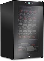 Vista 1 de Ivation Refrigerador de vino con compresor de 24 botellas con cerradura Gran bodega independiente para vino tinto, blanco, champán o espumoso