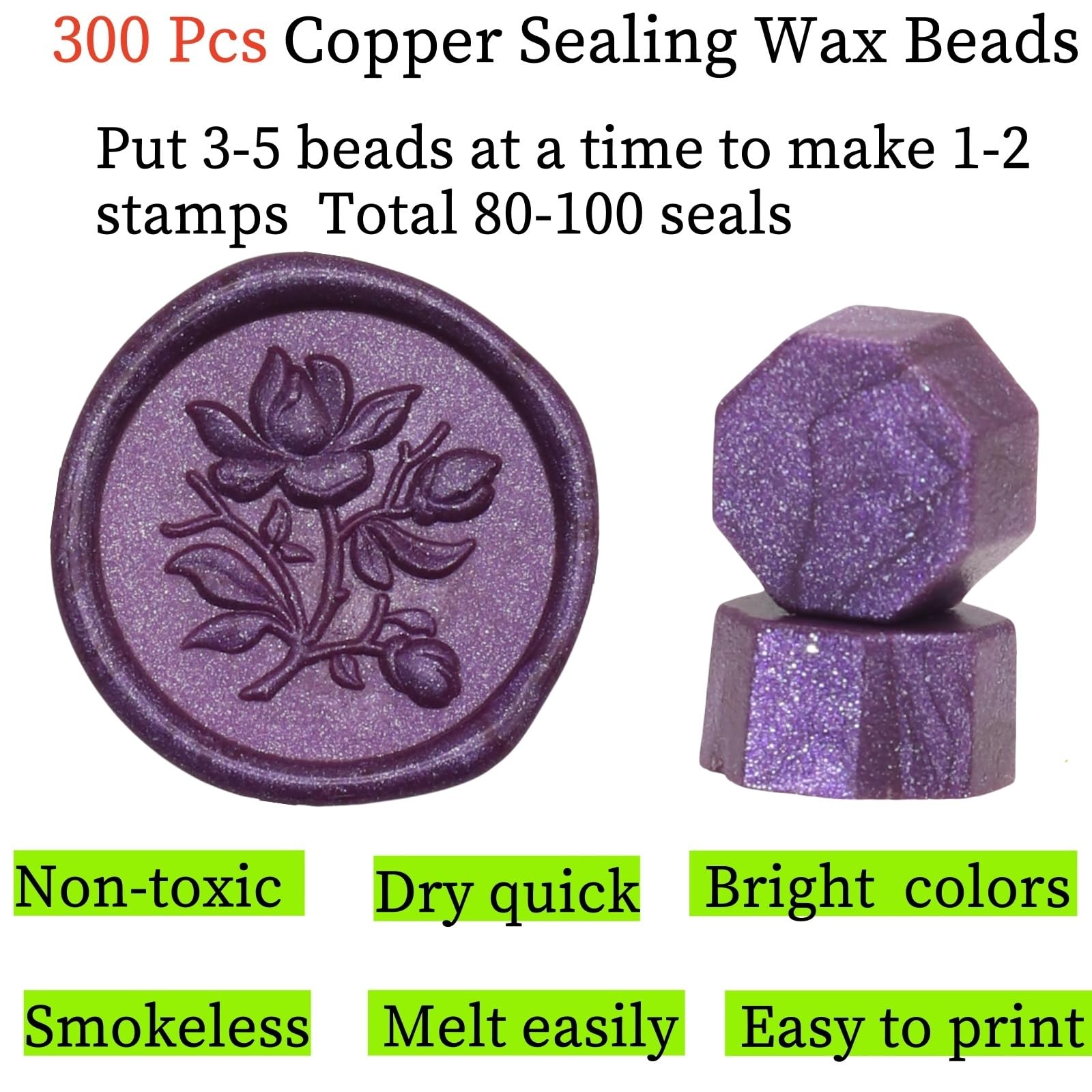 300 Pcs Octagon Wax Seal Beads for Stamping - Perfect for Wedding Invitations Christmas Cards, Envelopes, Letter Sealing (Purple) - Image 3