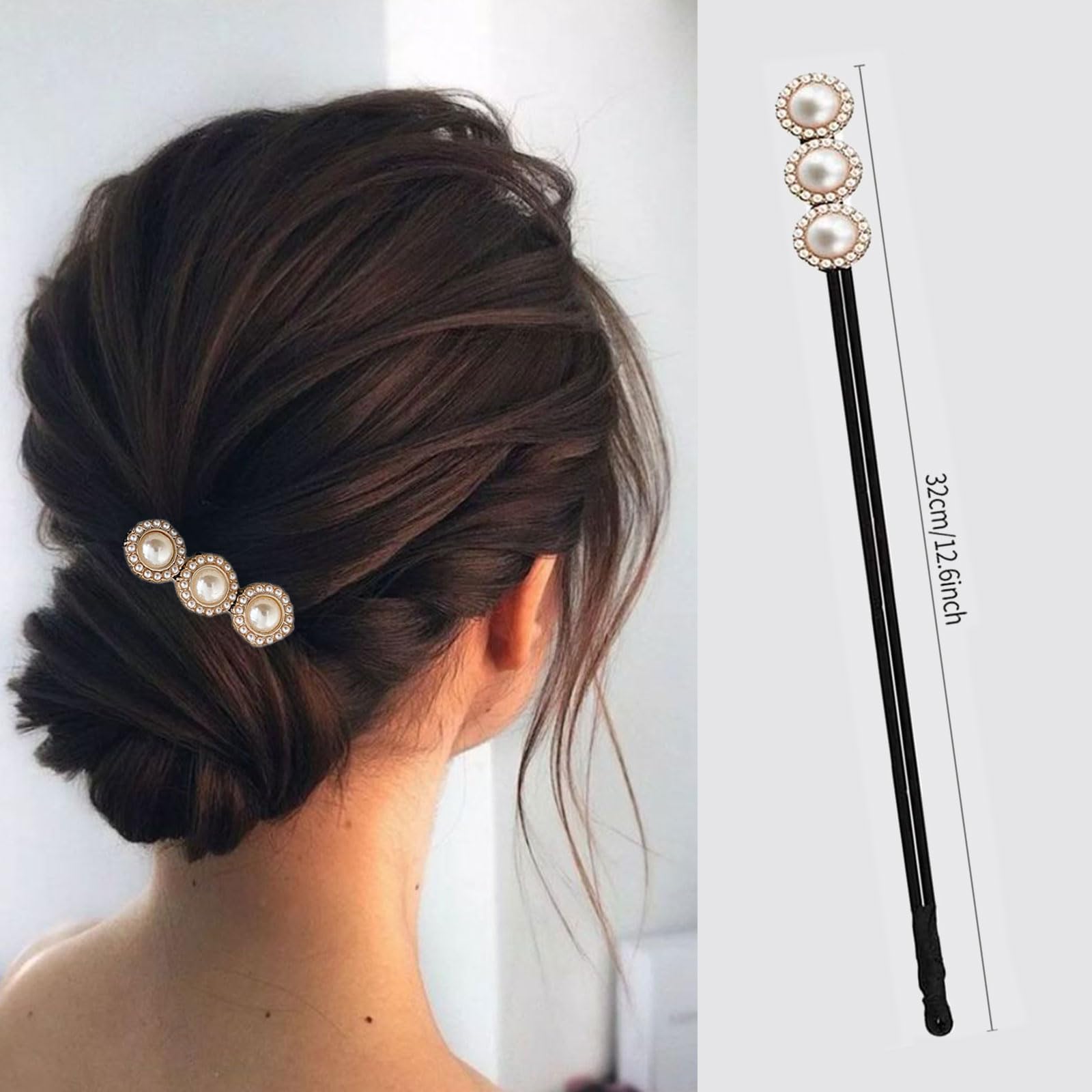 Chignon a Ciambella, 2 Pz Creatore per Pane Ciambella Chignon a Ciambella, French Twist Accessori Capelli Ciambelle Chignon, Fiore Perla Capelli Chignon per Donne Ragazze Donne Bambini Balletto