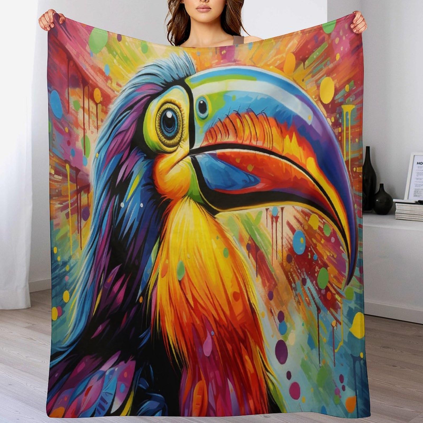 Couverture canapé toucans en flanelle pour vos soirées lecture cocooning