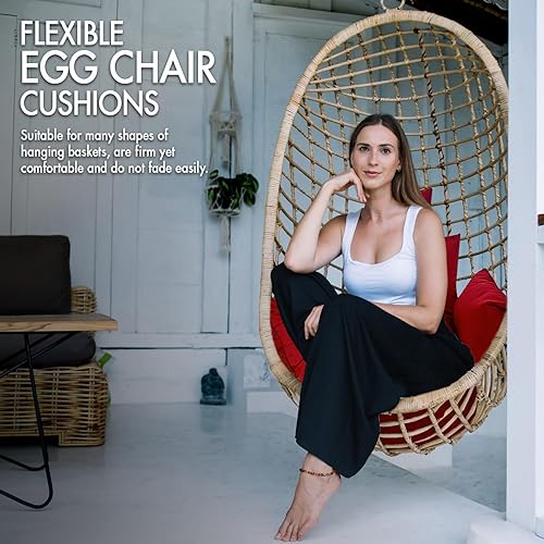 Miniatura 6 de MH.E.R.D Productions Cojín para silla de huevo, toldo a juego, repuesto de cojín para silla de huevo, cojines para colgar silla de huevo, almohada